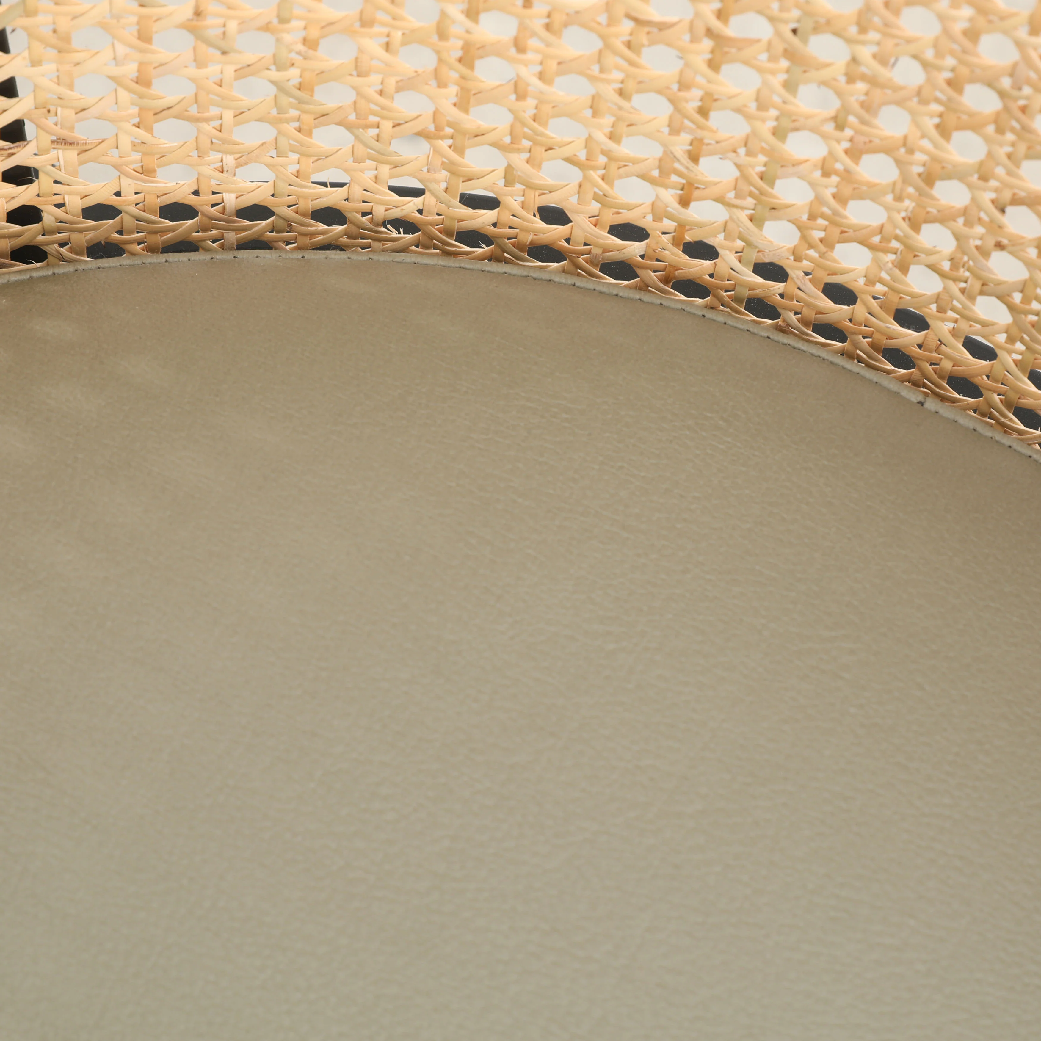 Urbane Collection Modern Dining Chair With Wicker back in Cream - Set of 4