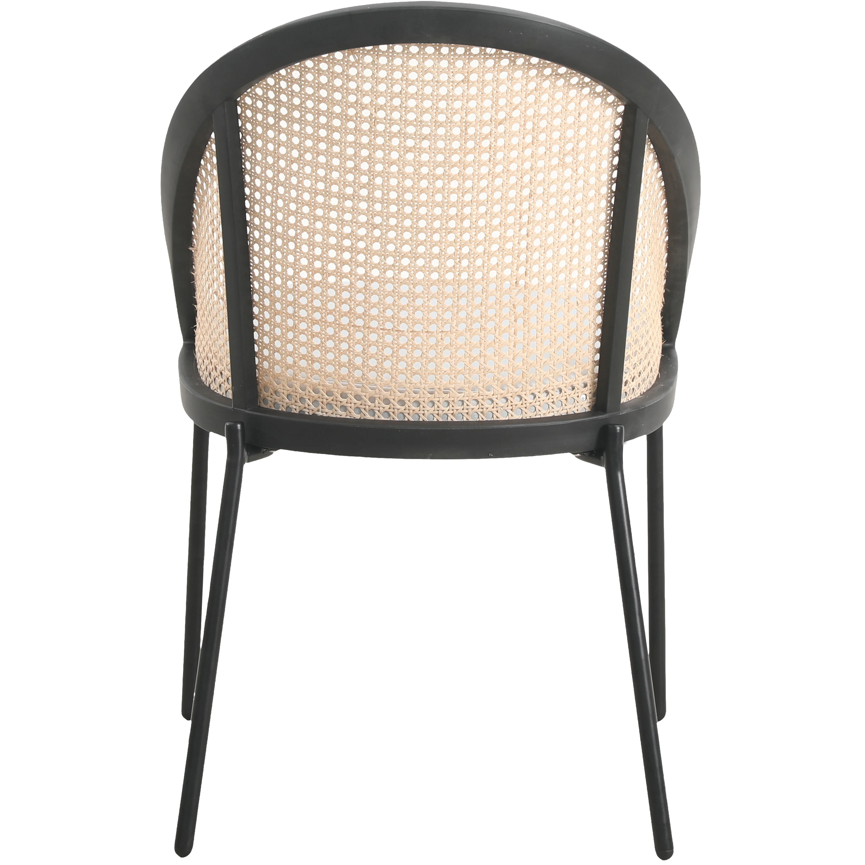 Urbane Collection Modern Dining Chair With Wicker back in Light Grey