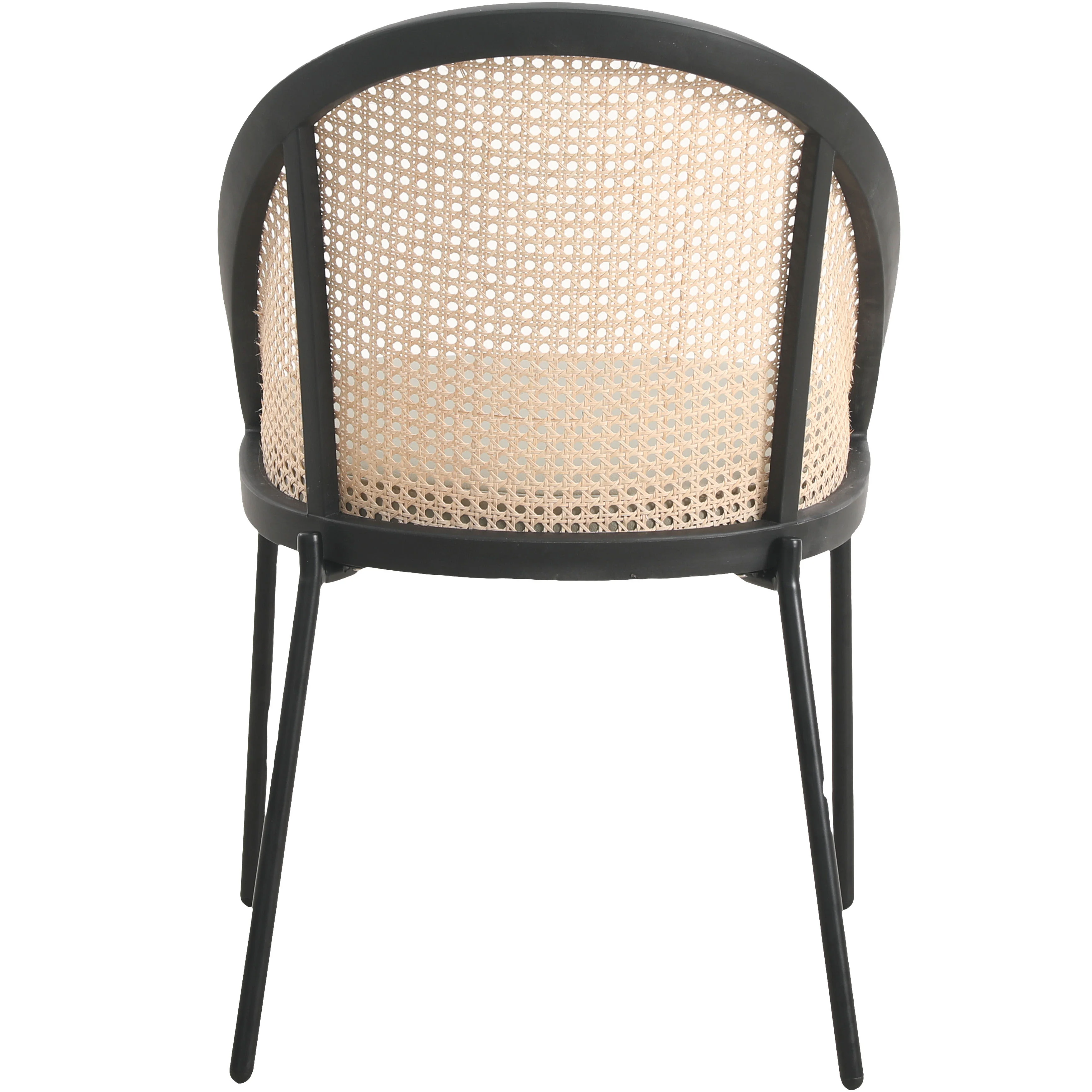 Urbane Collection Modern Dining Chair With Wicker back in Olive Green