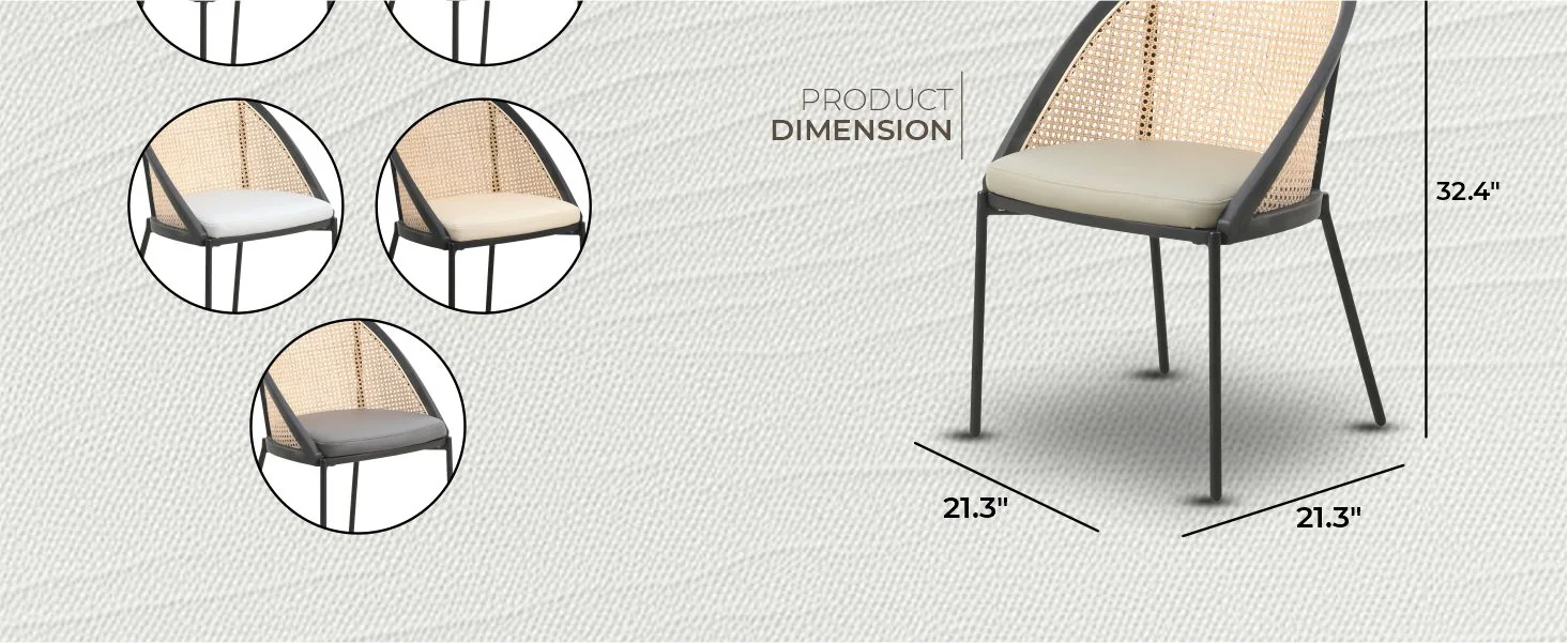 Urbane Collection Modern Dining Chair With Wicker back in Olive Green