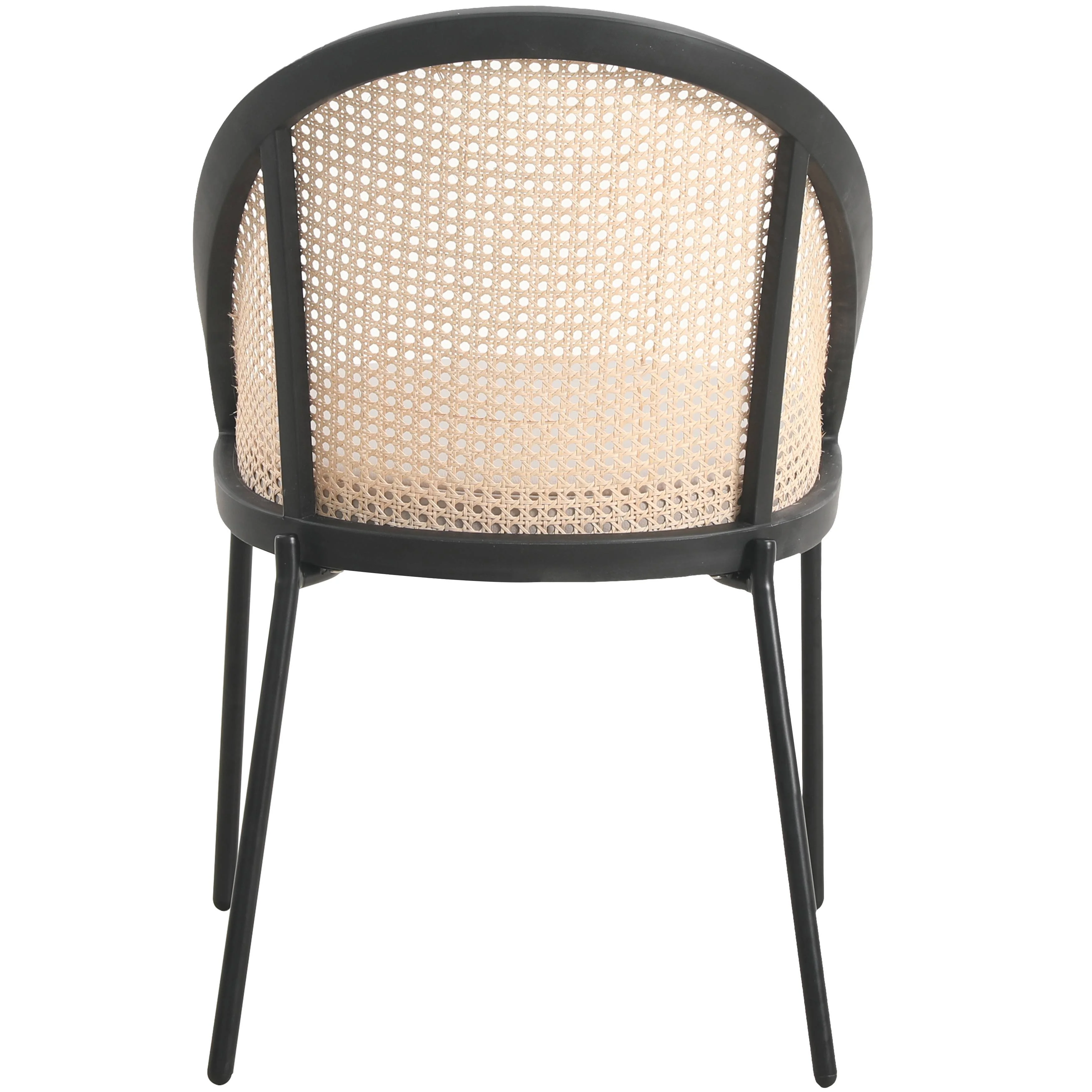 Urbane Collection Modern Dining Chair With Wicker back in Taupe - Set of 4