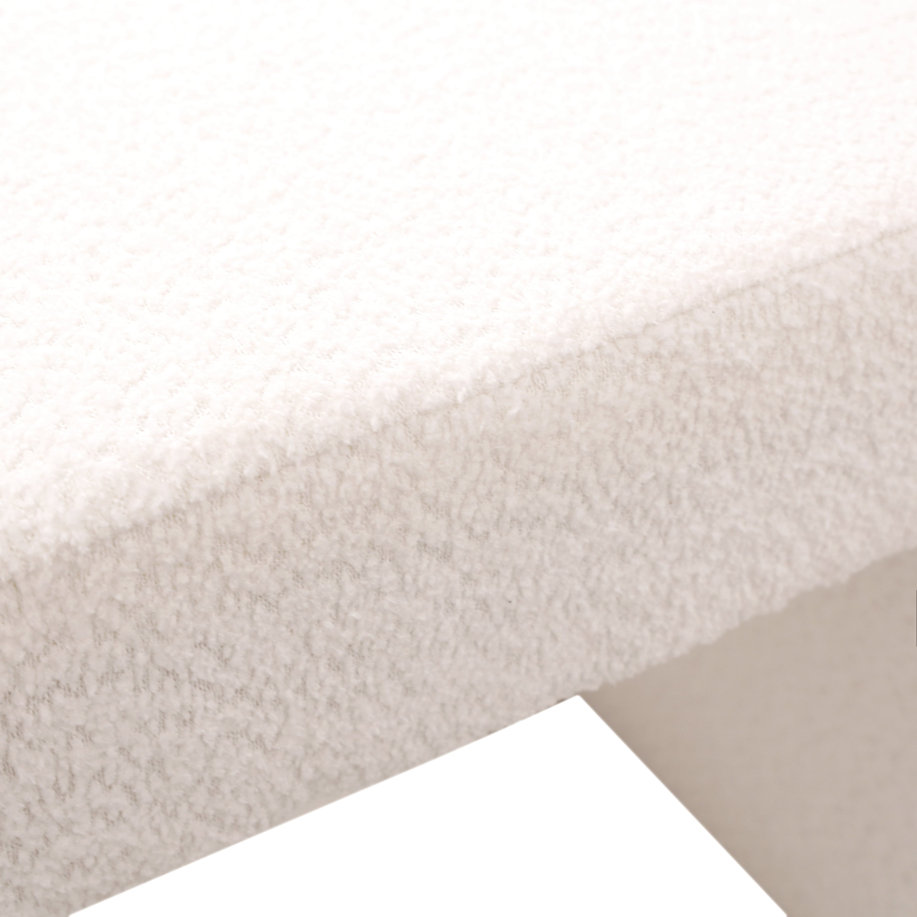 Vint 26” Bench Upholstered in Velvet Boucle with Curved Waterfall Design Padded Foam Seat for Living Room