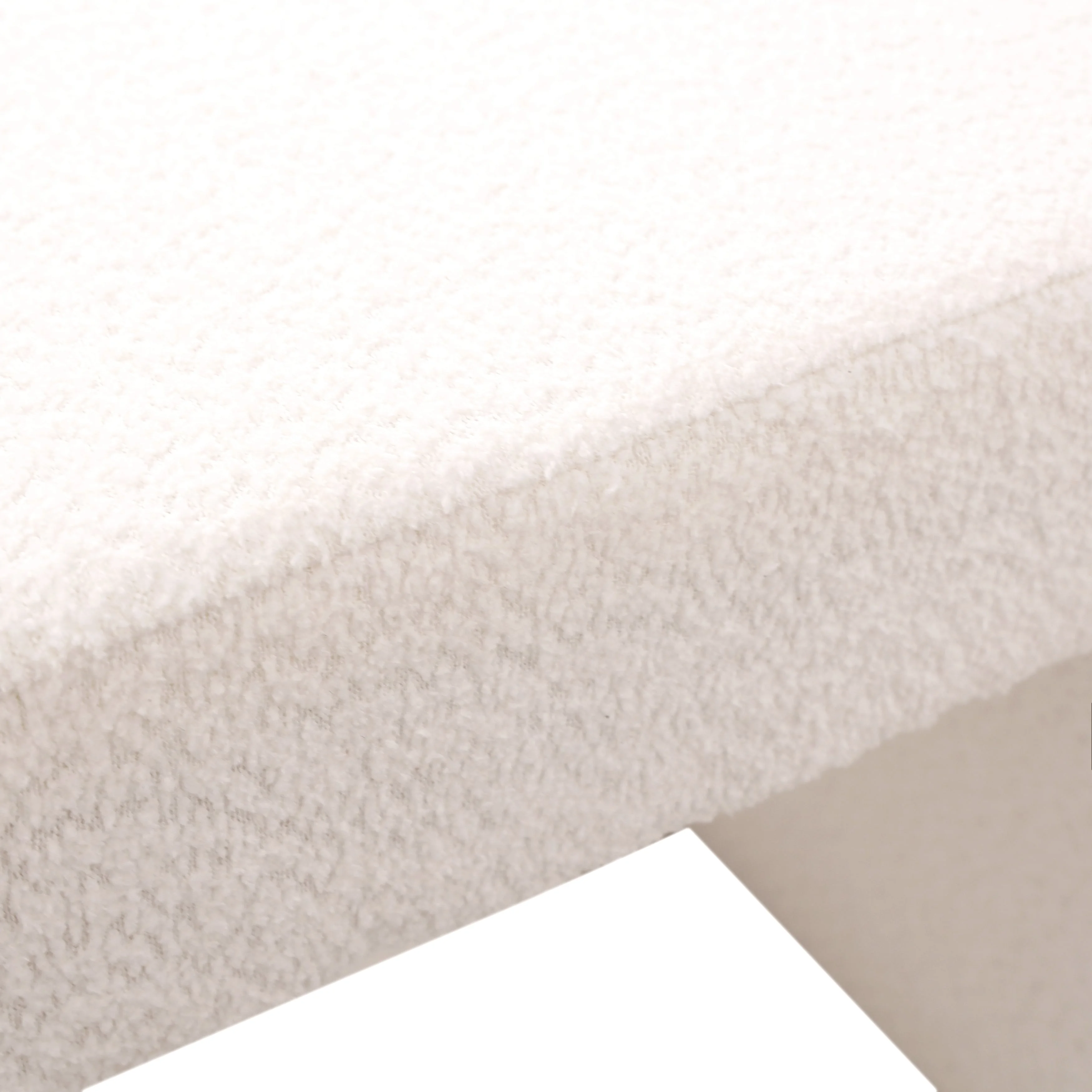 Vint 26” Bench Upholstered in Velvet Boucle with Curved Waterfall Design Padded Foam Seat for Living Room