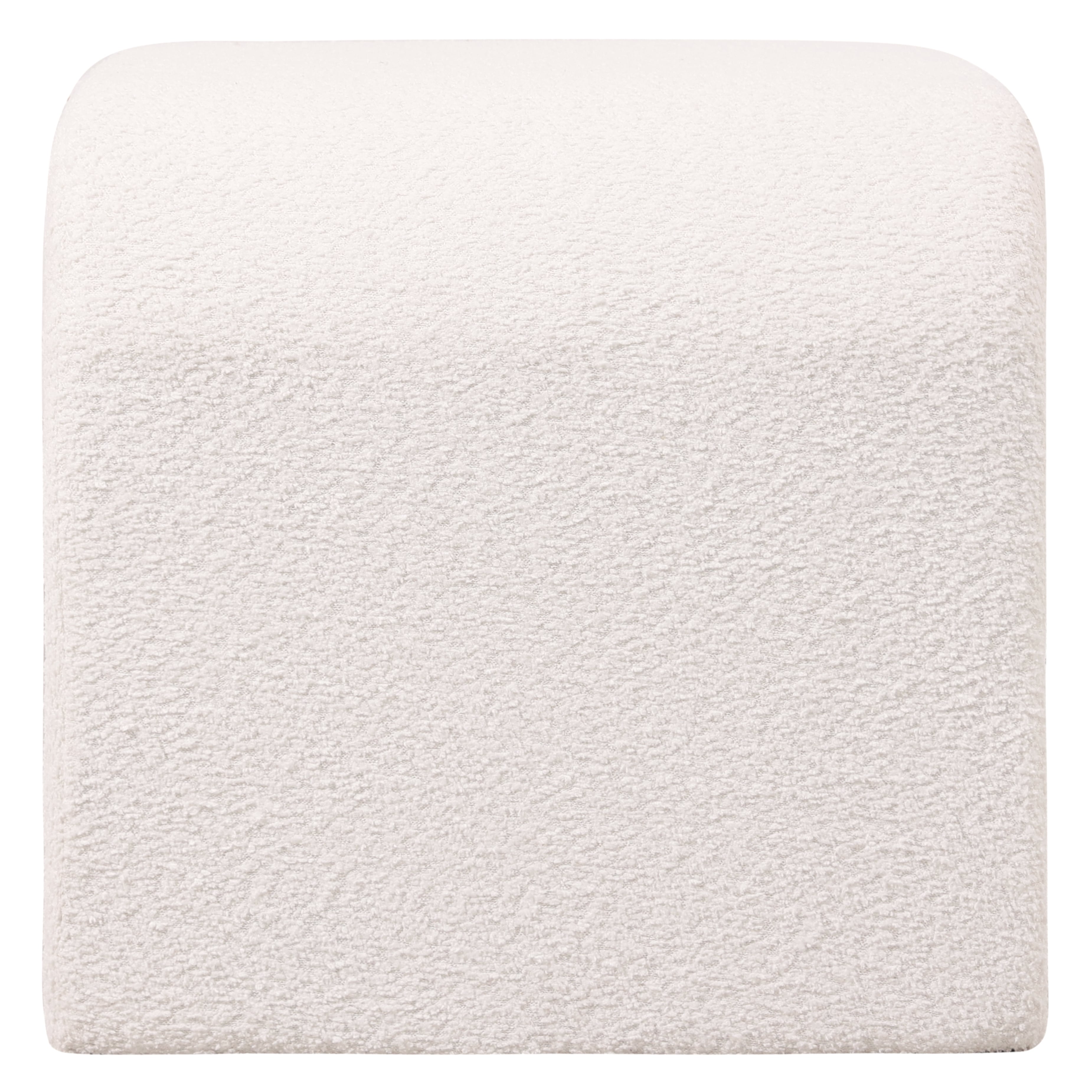 Vint 26” Bench Upholstered in Velvet Boucle with Curved Waterfall Design Padded Foam Seat for Living Room