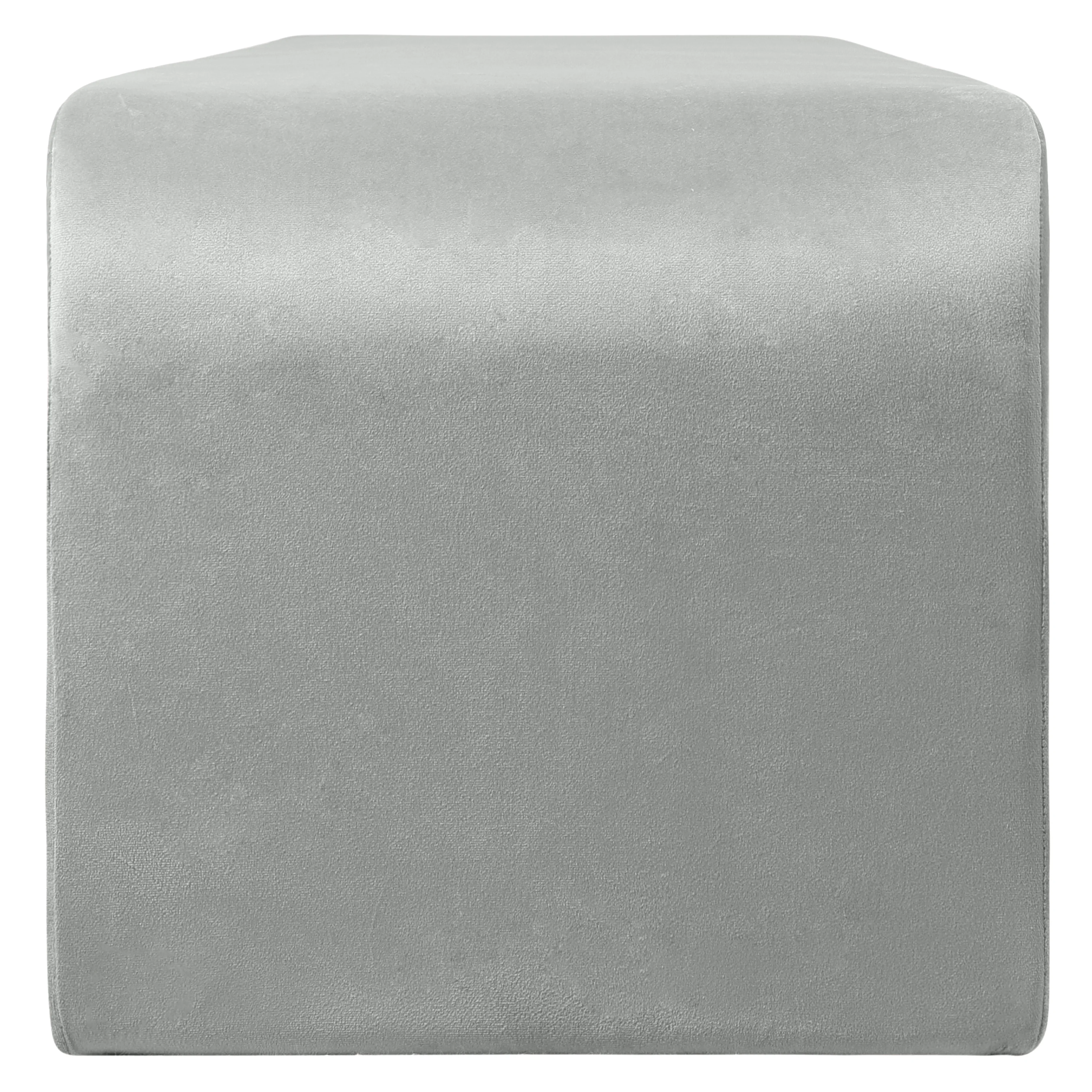 Vint Collection Modern 63" Bench In Light Grey Velvet