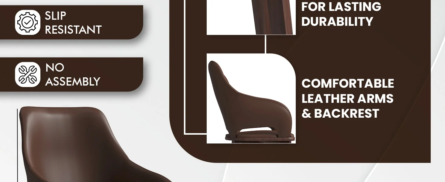 Vivara Collection Modern Dining Chair in Dark Brown