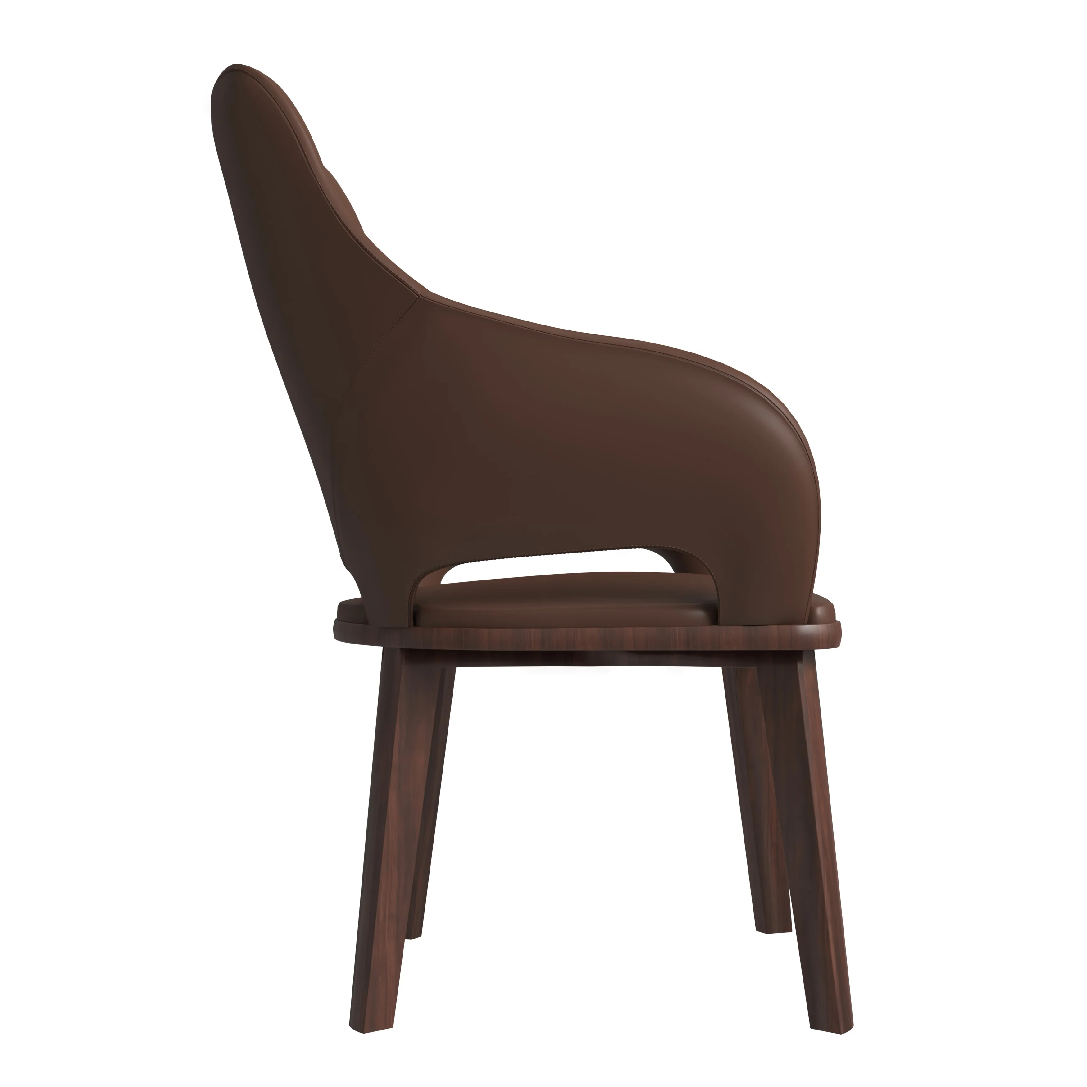 Vivara Collection Modern Dining Chair in Dark Brown Set of 2