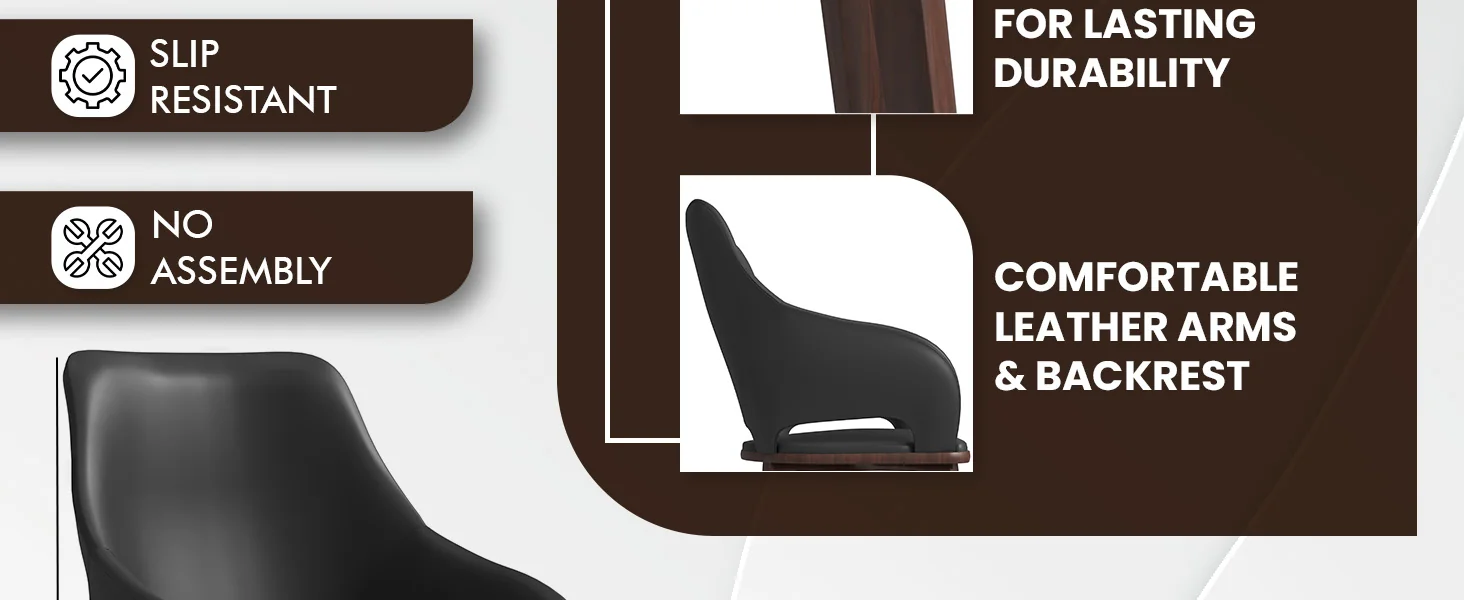 Vivara Collection Modern Dining Chair in Dark Grey