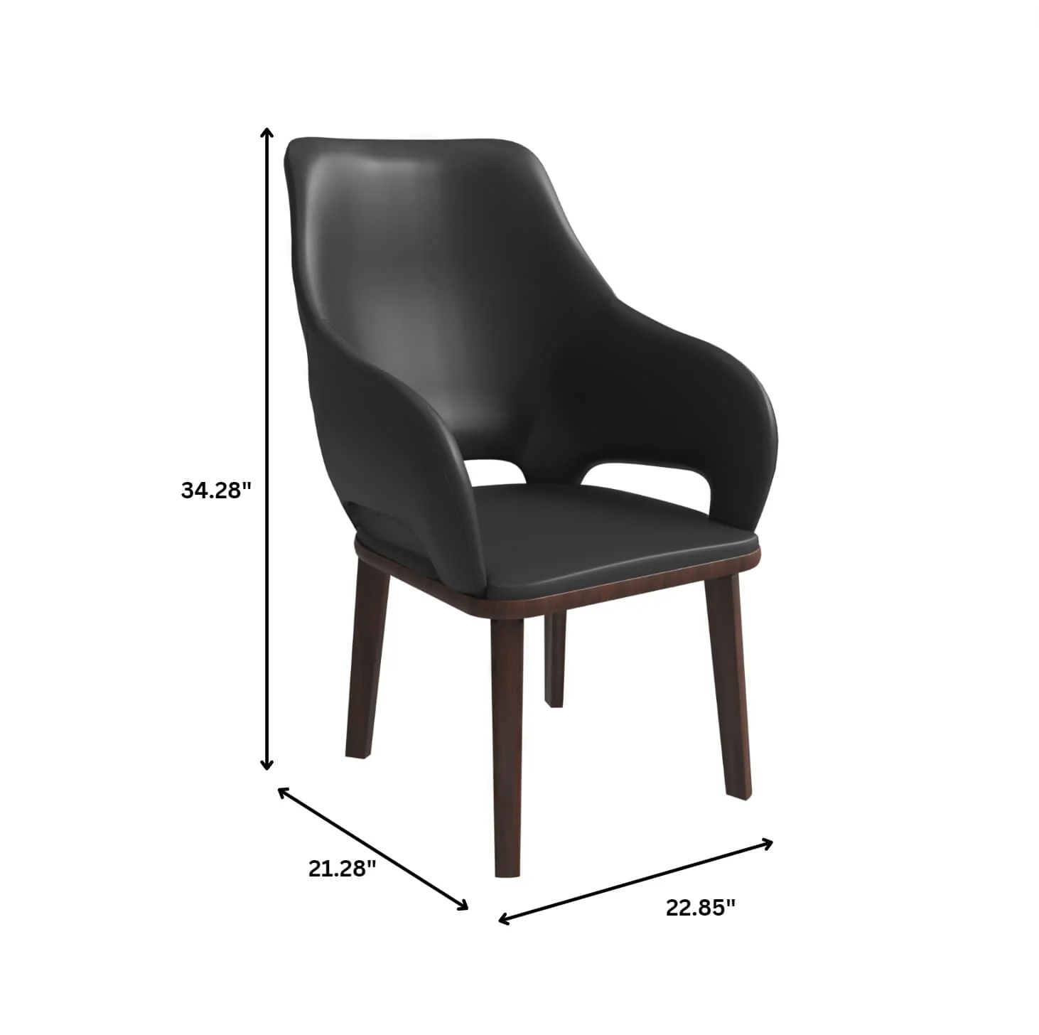 Vivara Collection Modern Dining Chair in Dark Grey