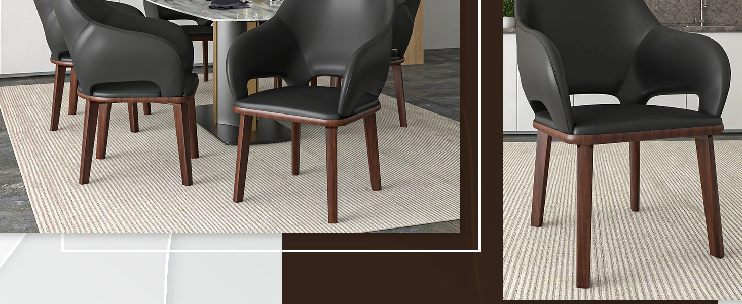 Vivara Collection Modern Dining Chair in Dark Grey