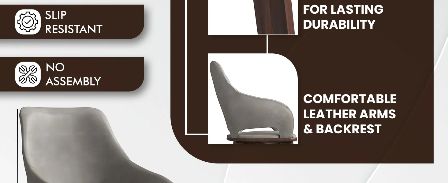 Vivara Collection Modern Dining Chair in Grey