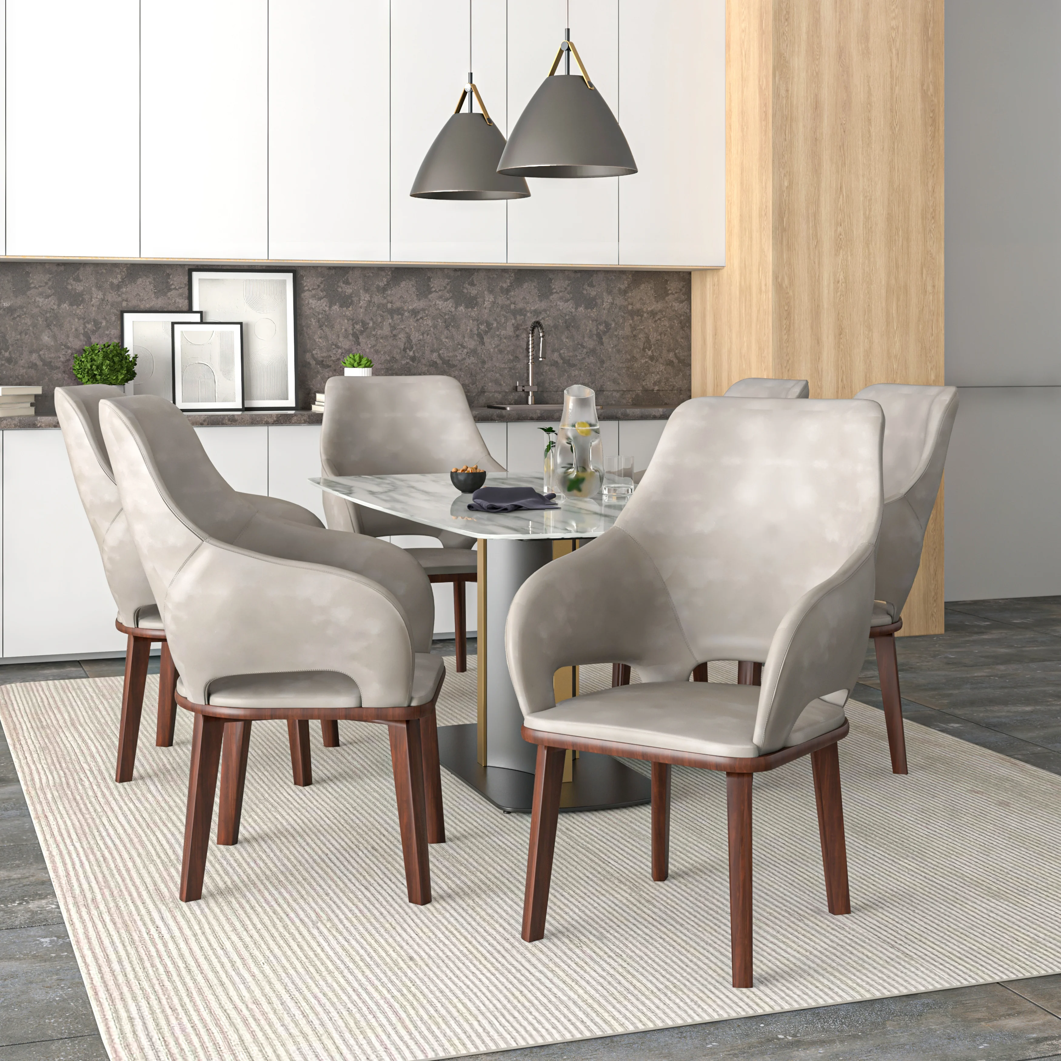 Vivara Collection Modern Dining Chair in Grey