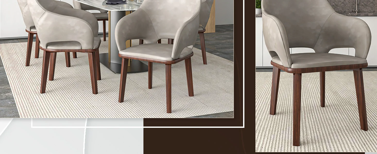 Vivara Collection Modern Dining Chair in Grey Set of 2
