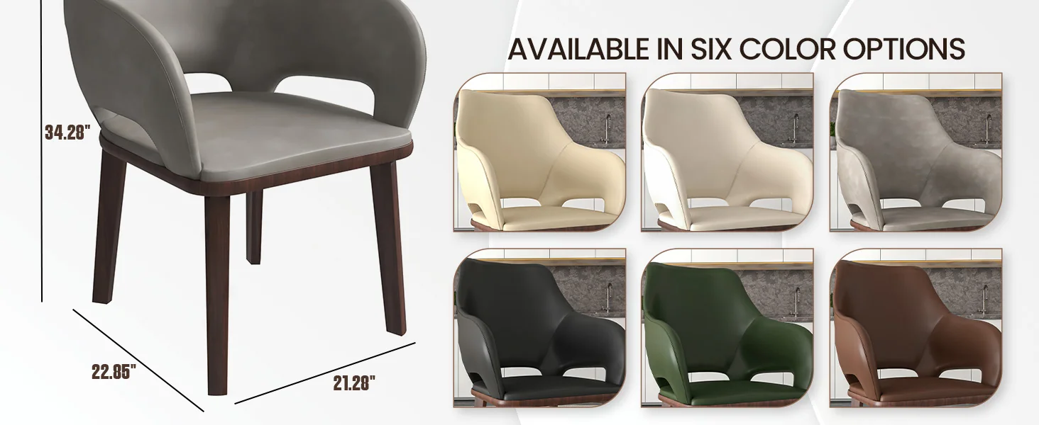 Vivara Collection Modern Dining Chair in Grey Set of 2