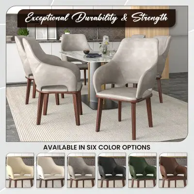 Vivara Collection Modern Dining Chair in Grey Set of 4
