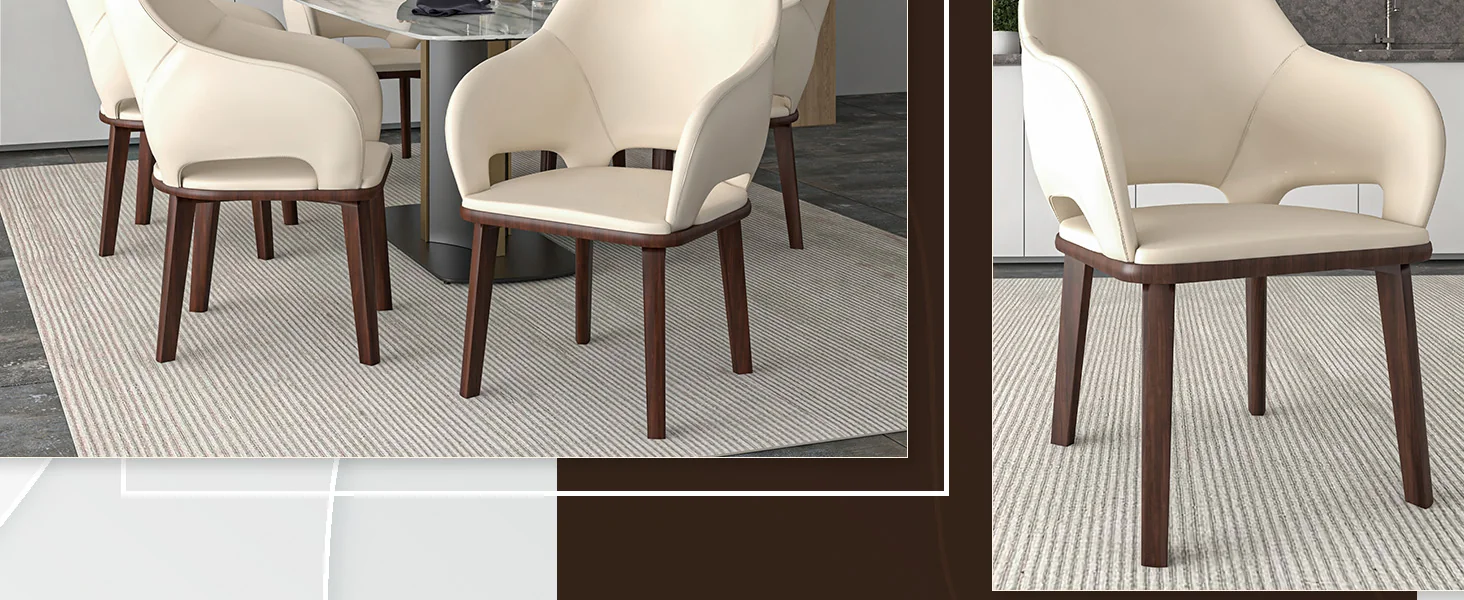 Vivara Collection Modern Dining Chair in Light Taupe Set of 2