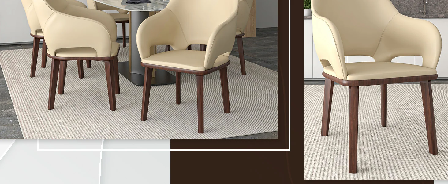 Vivara Collection Modern Dining Chair in Off White