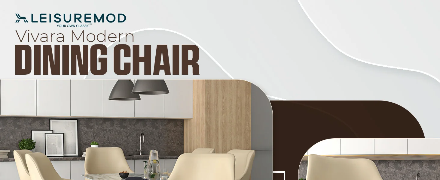 Vivara Collection Modern Dining Chair in Off White