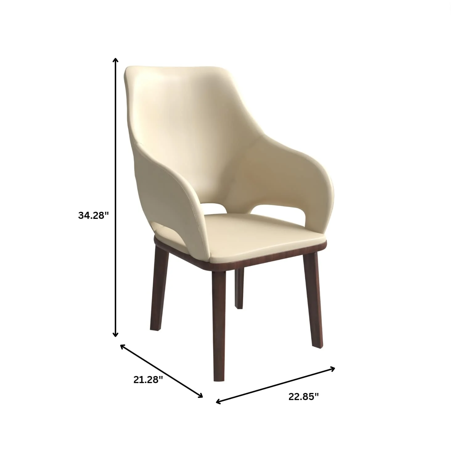 Vivara Collection Modern Dining Chair in Off White Set of 2