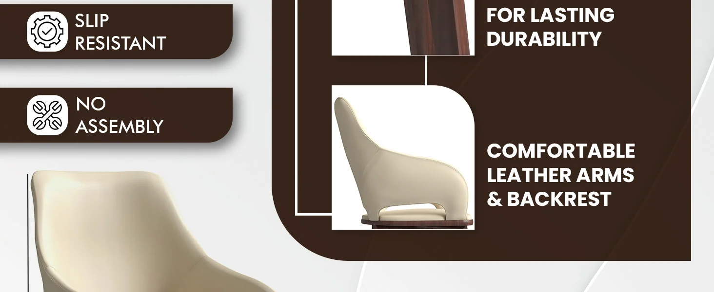 Vivara Collection Modern Dining Chair in Off White Set of 2