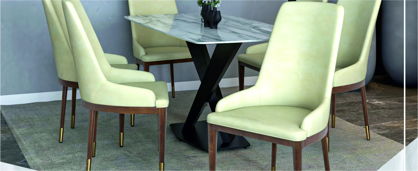 Viva Collection Modern Wooden Dining Chair in Cream Set of 2