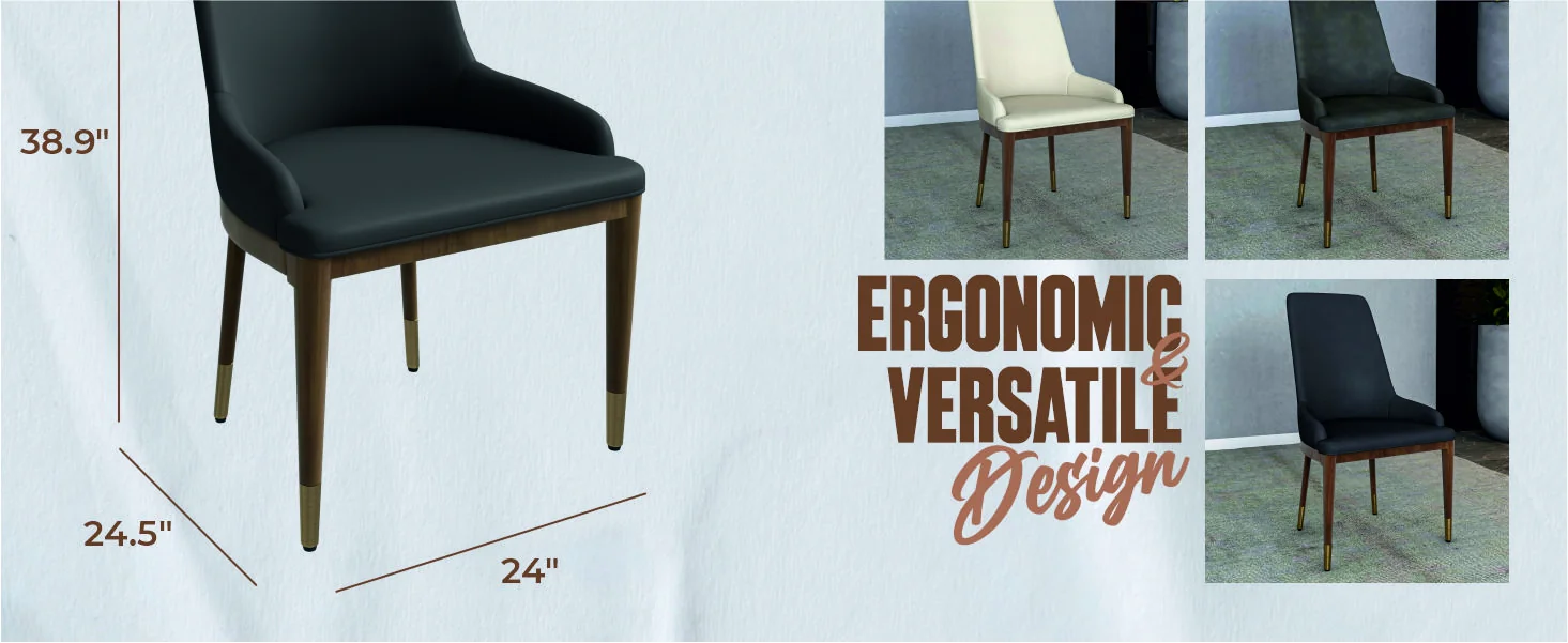 Viva Collection Modern Wooden Dining Chair in Dark Grey