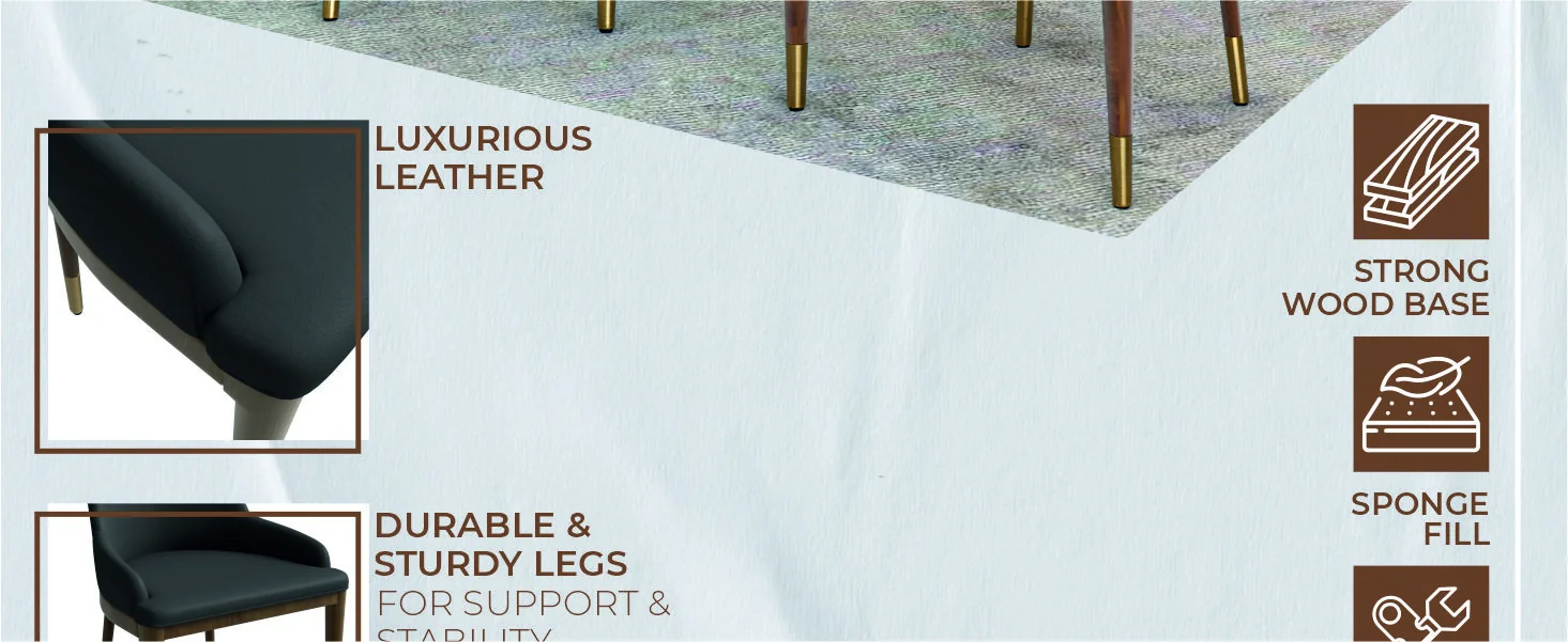 Viva Collection Modern Wooden Dining Chair in Dark Grey Set of 4