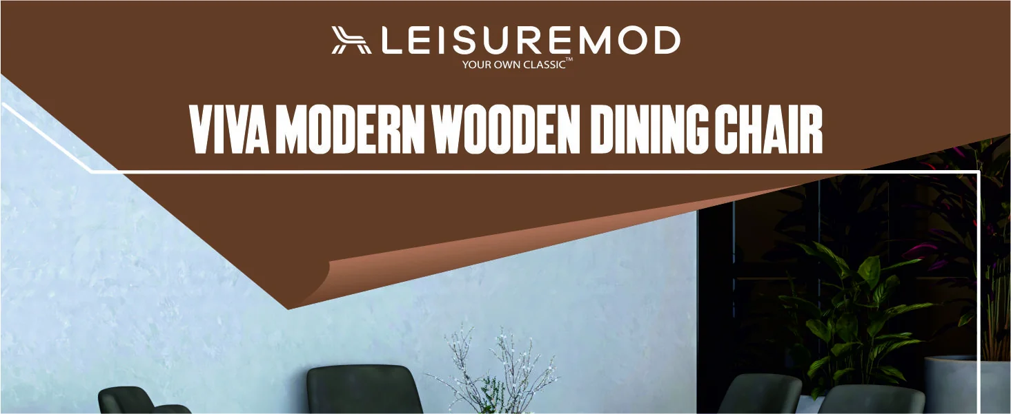 Viva Collection Modern Wooden Dining Chair in Mocha Brown