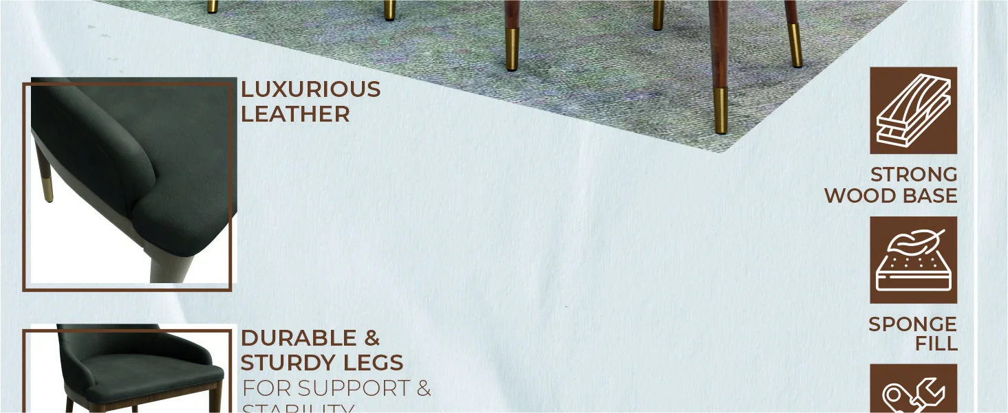 Viva Collection Modern Wooden Dining Chair in Mocha Brown