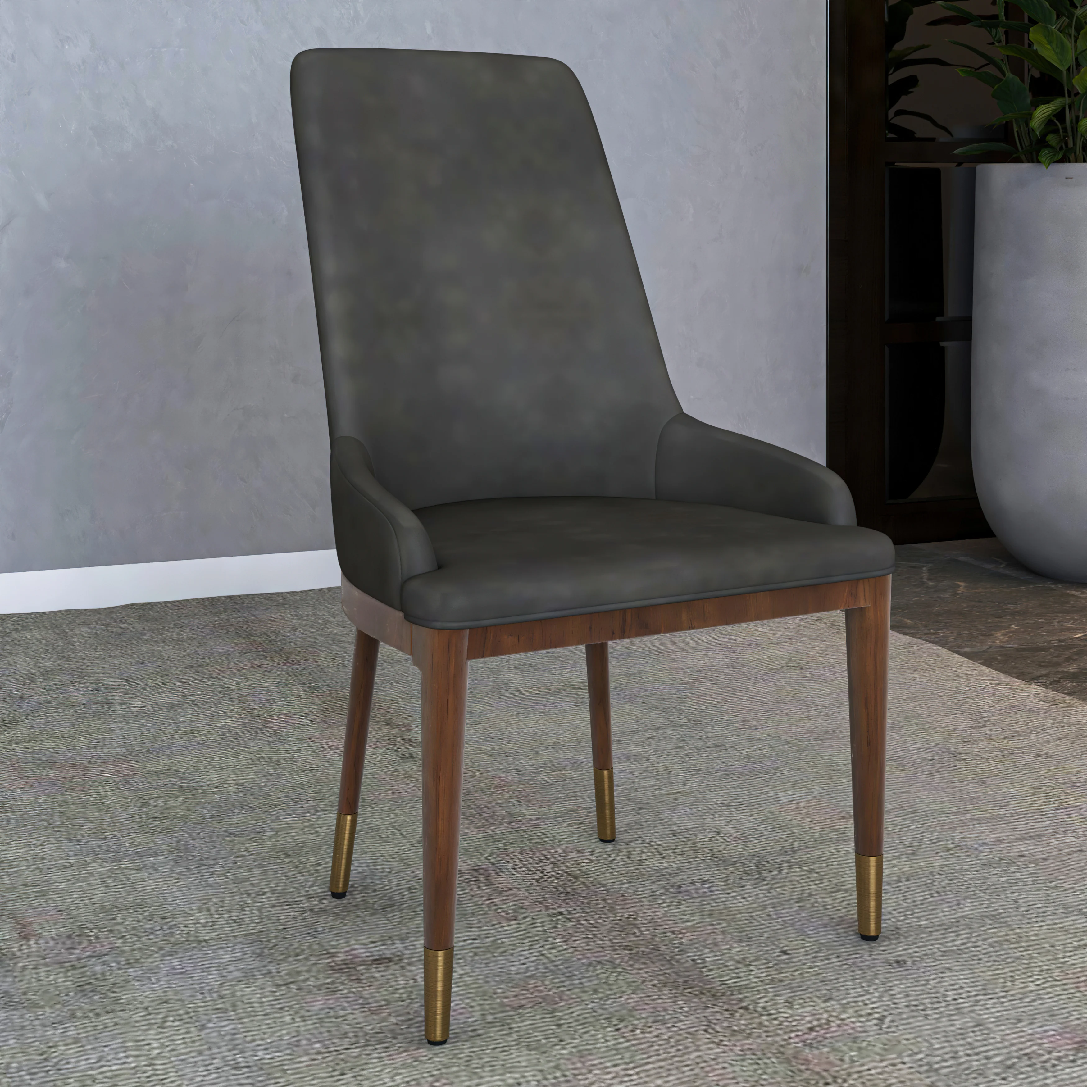 Viva Collection Modern Wooden Dining Chair in Mocha Brown