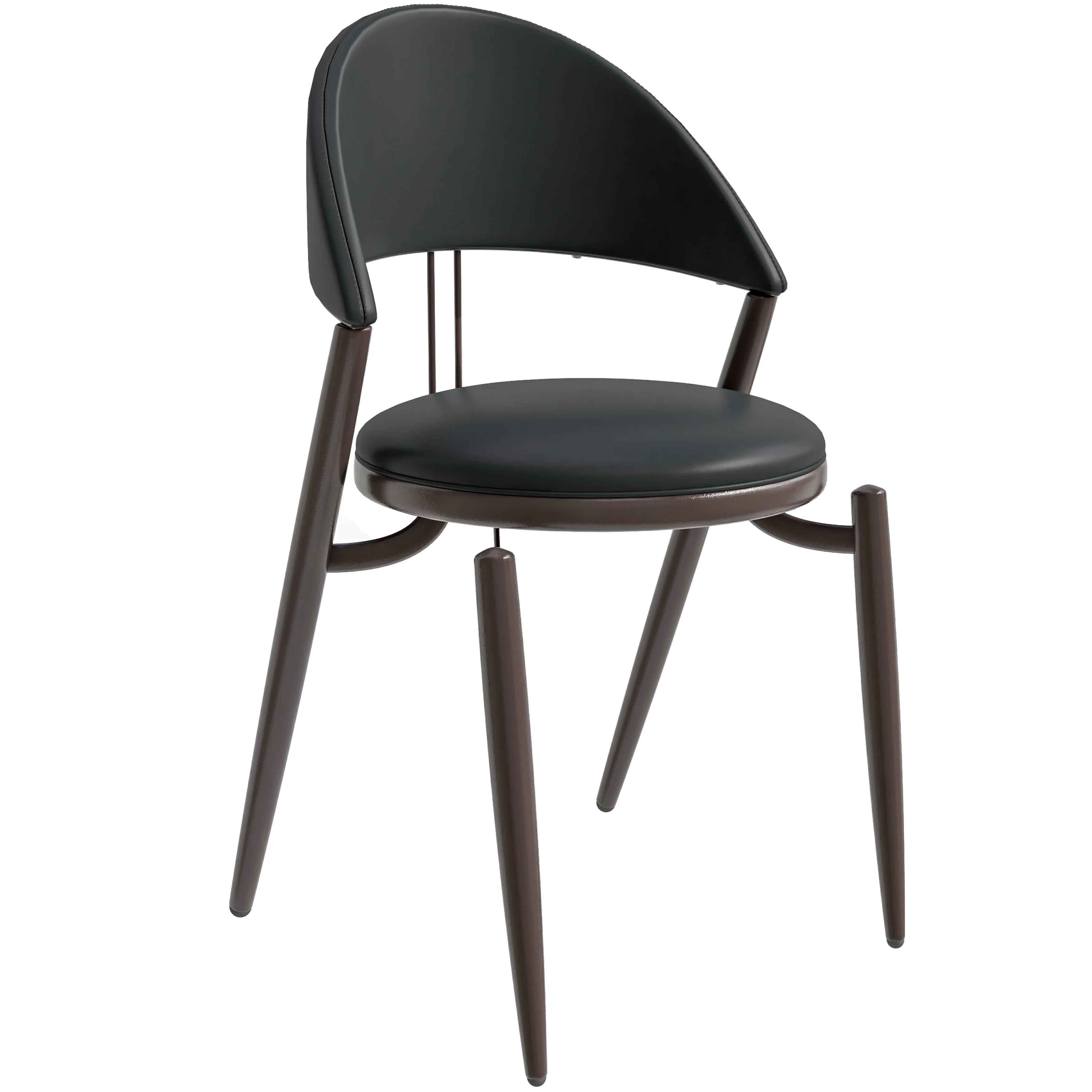Venice Collection Modern Dining Chair In Black