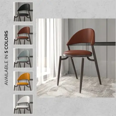 Venice Collection Modern Dining Chair In Dark Brown