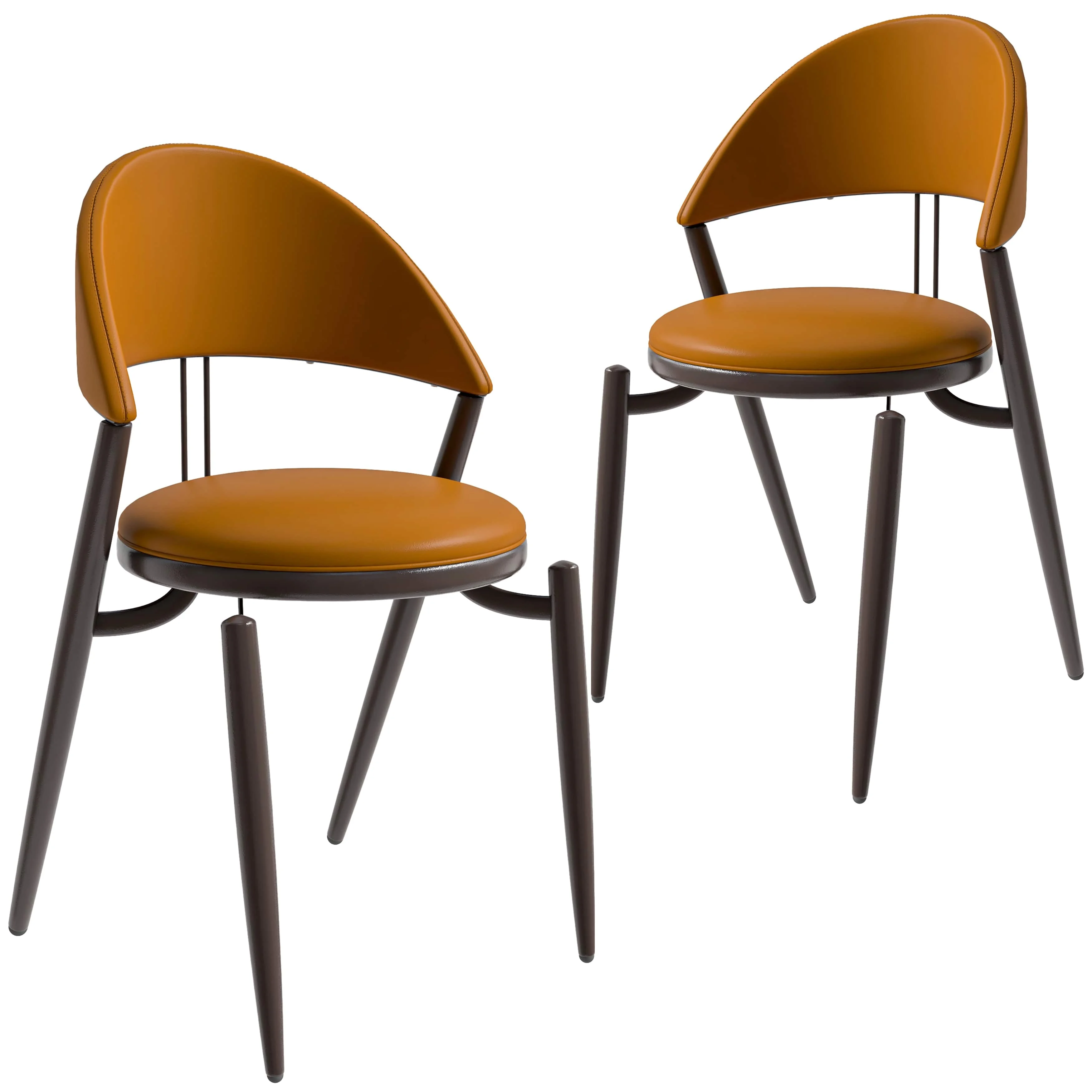Venice Collection Modern Dining Chair In Black set of 2 in Light Brown