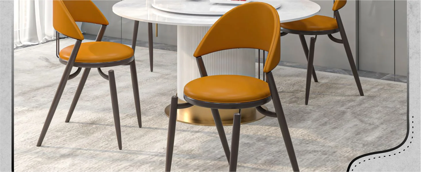 Venice Collection Modern Dining Chair In Black set of 4 in Light Brown