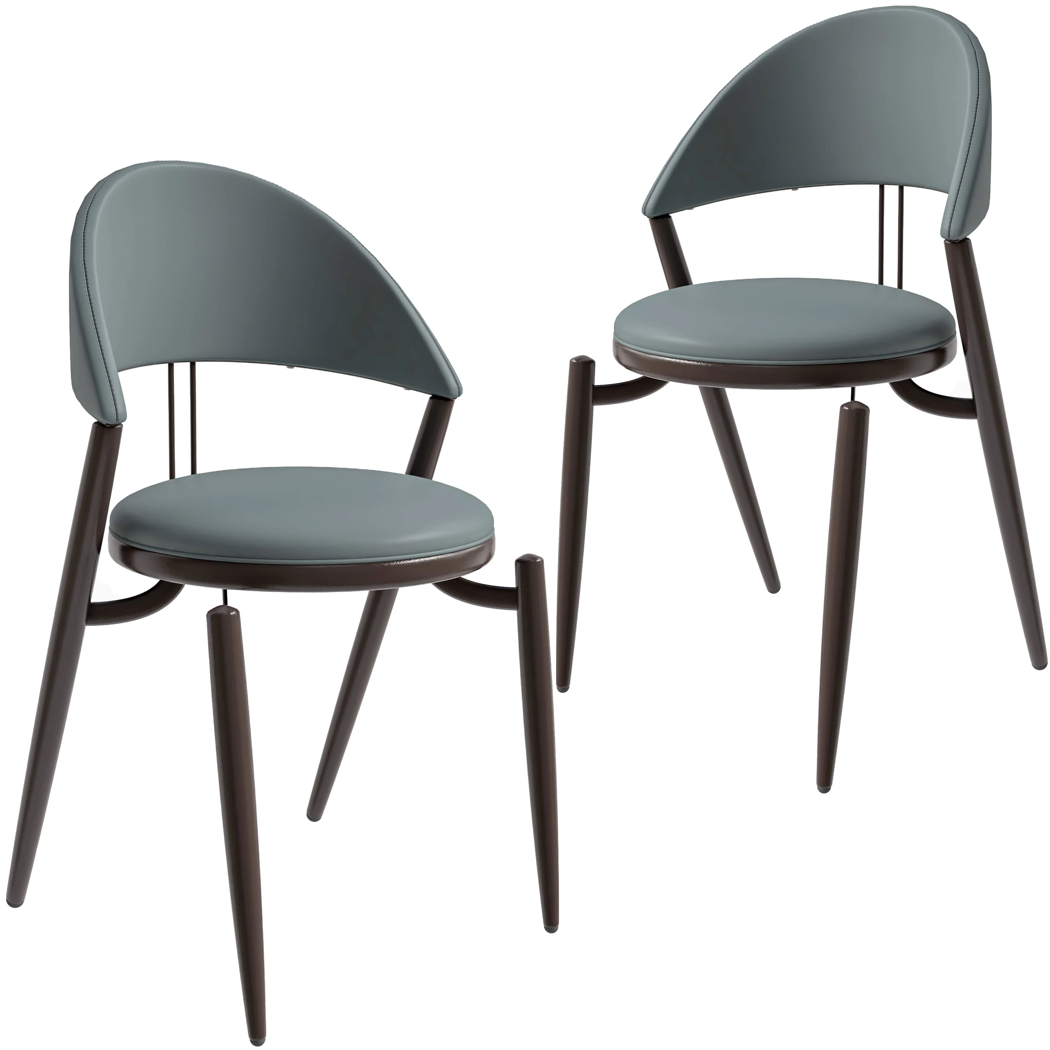 Venice Collection Modern Dining Chair In Black set of 2 in Grey