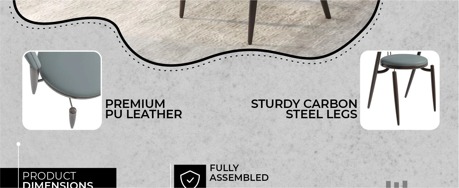 Venice Collection Modern Dining Chair In Black set of 2 in Grey