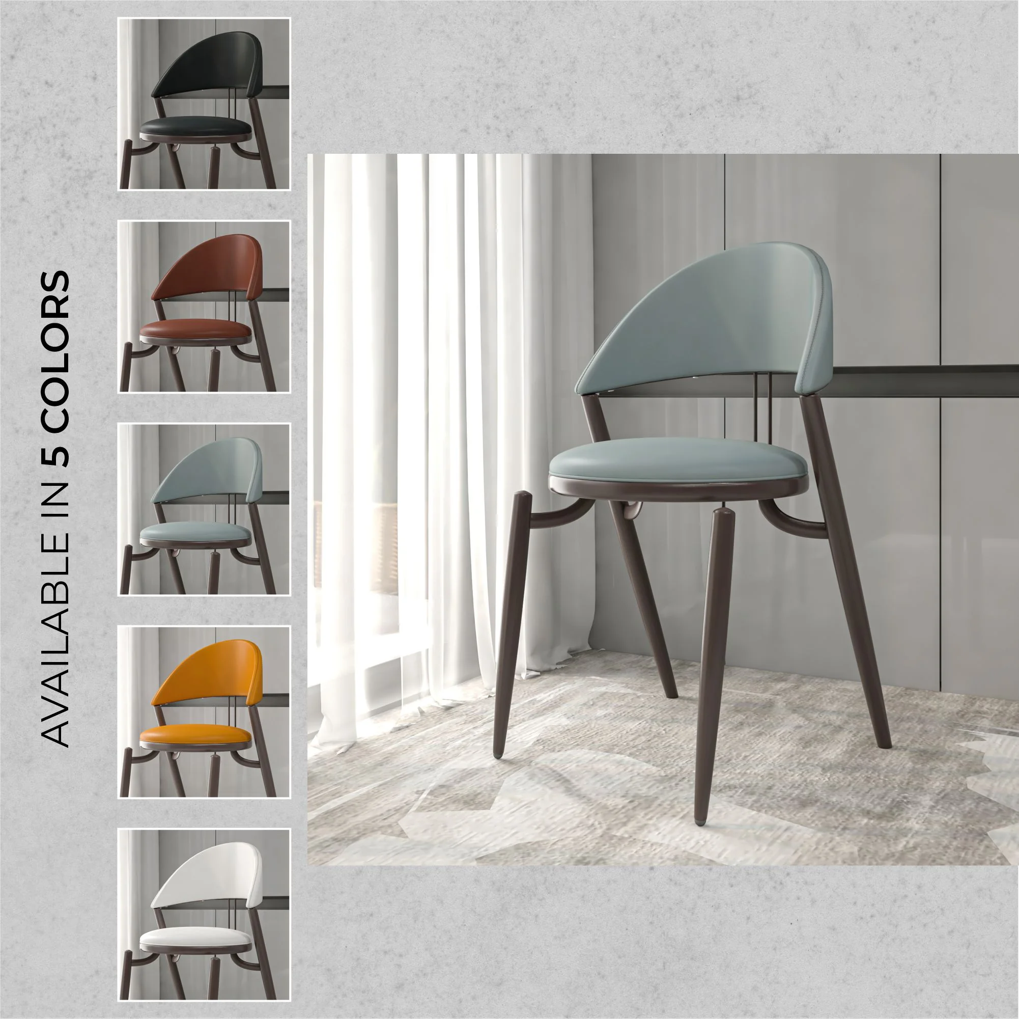 Venice Collection Modern Dining Chair In Black set of 2 in Grey