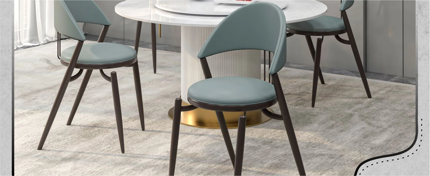 Venice Collection Modern Dining Chair In Black set of 4 in Light Grey
