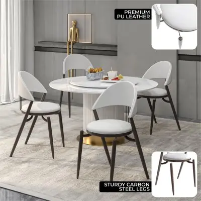Venice Collection Modern Dining Chair In White