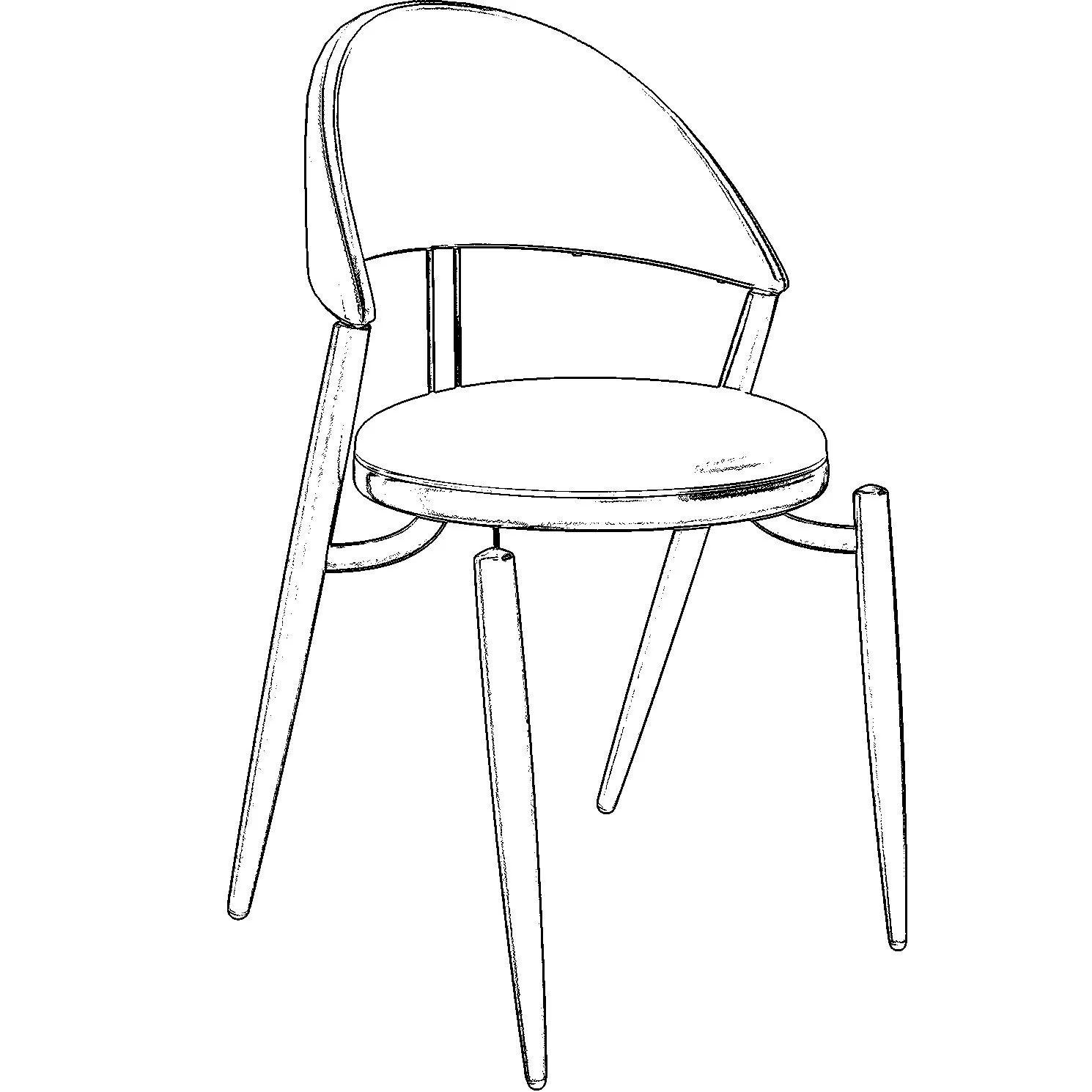 Venice Collection Modern Dining Chair In Black set of 2 in White