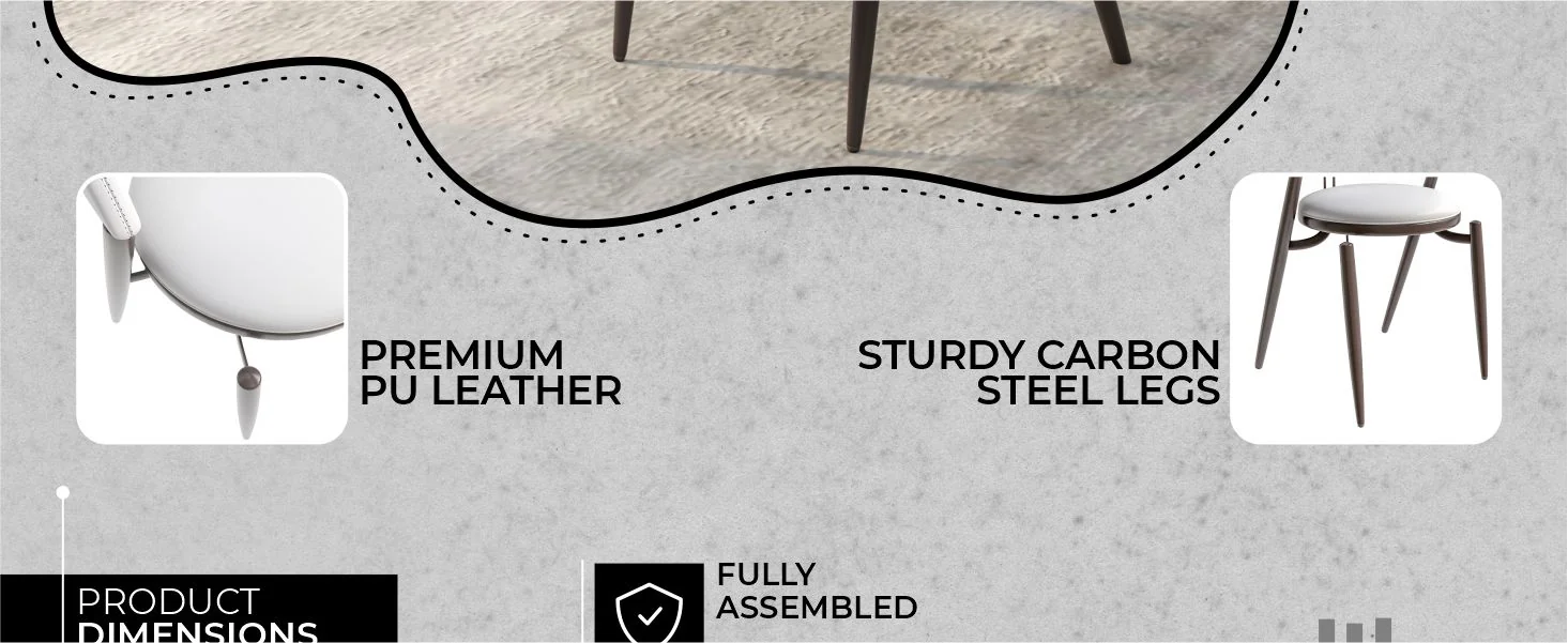 Venice Collection Modern Dining Chair In Black set of 2 in White