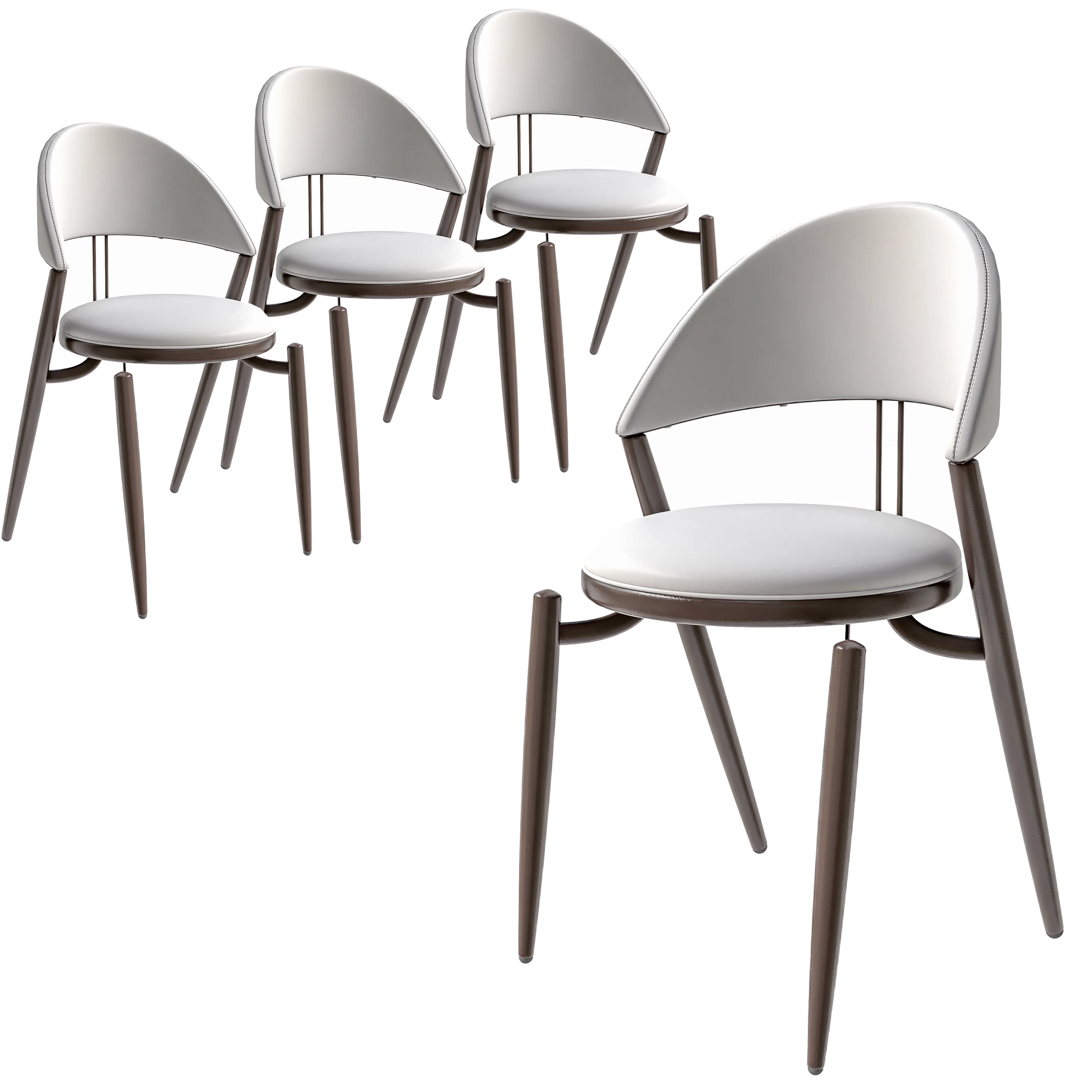 Venice Collection Modern Dining Chair In Black set of 4 in White