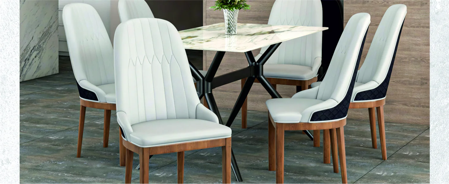 Verisma Collection Modern Wooden Dining Chair in Black Fabric with Light Grey Front