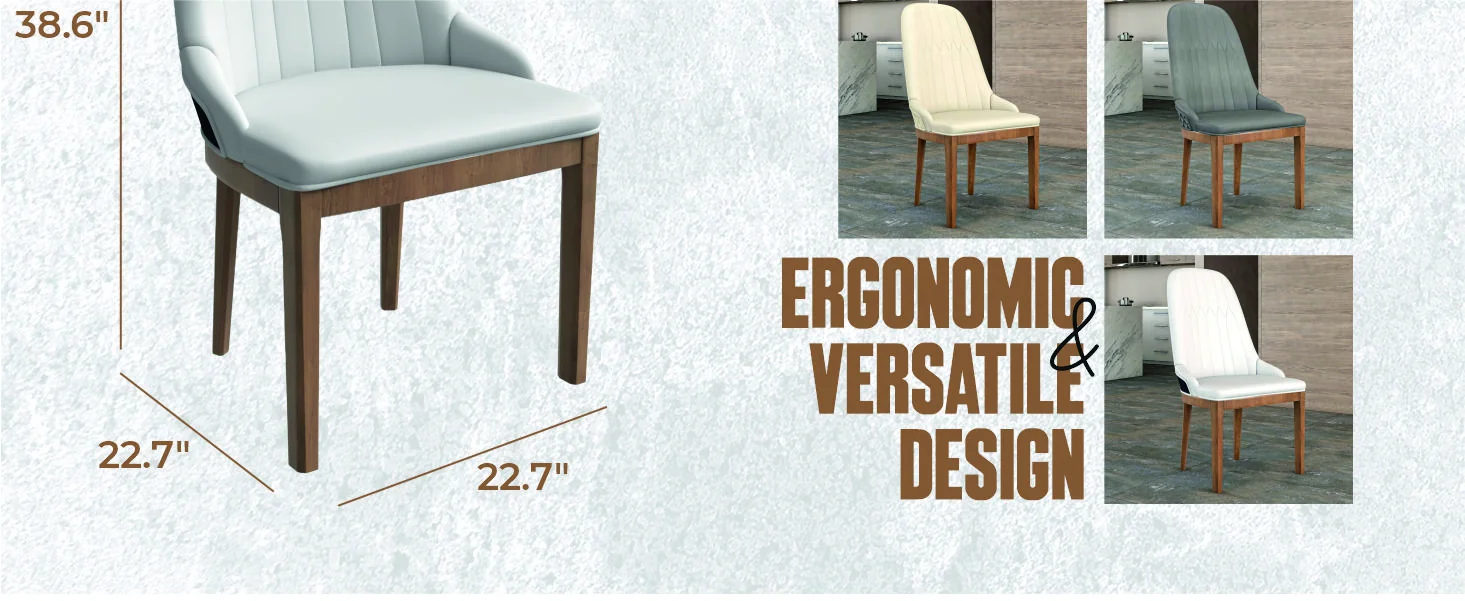 Verisma Collection Modern Wooden Dining Chair in Black Fabric with Light Grey Front