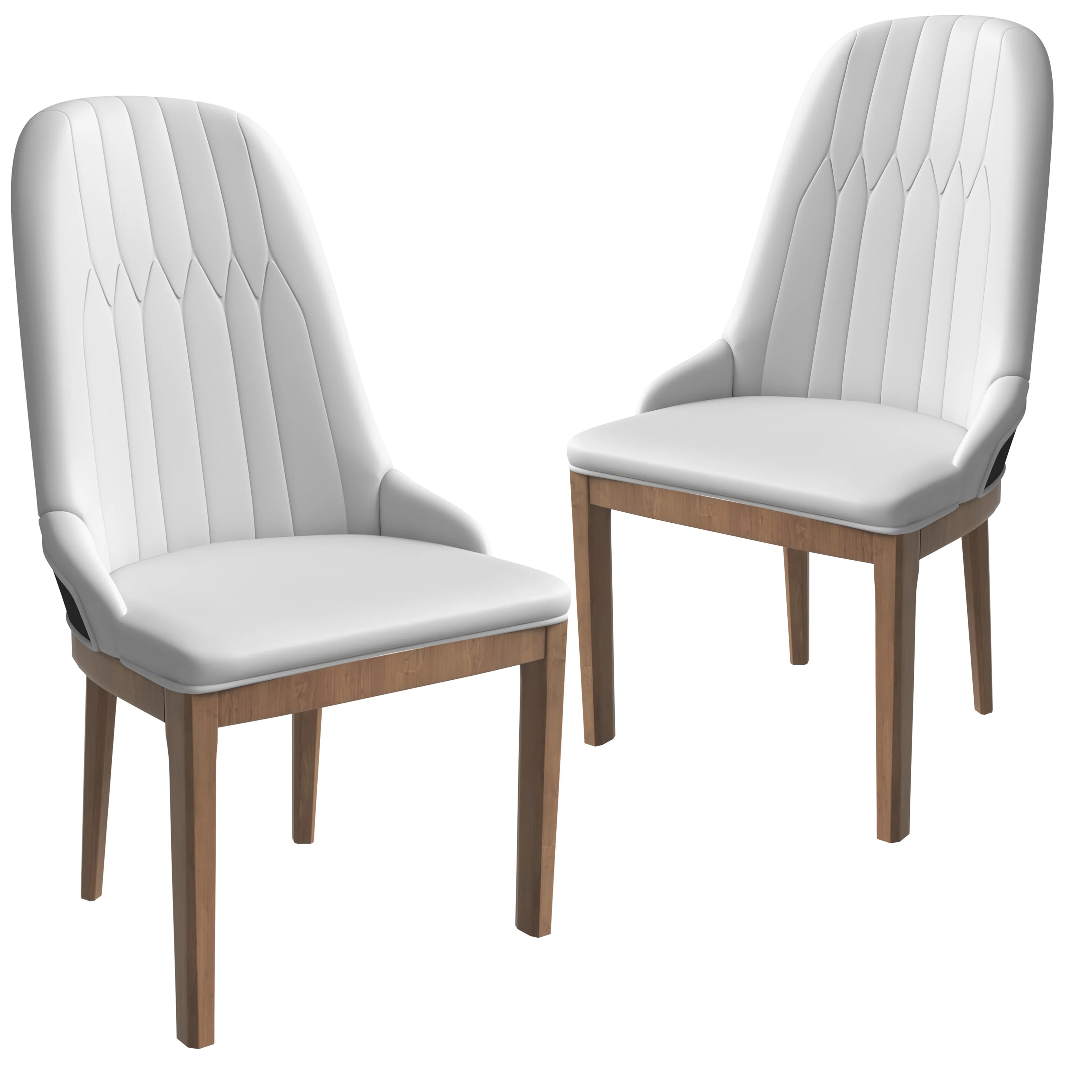Verisma Collection Modern Wooden Dining Chair in Black Fabric with Light Grey Front Set of 2