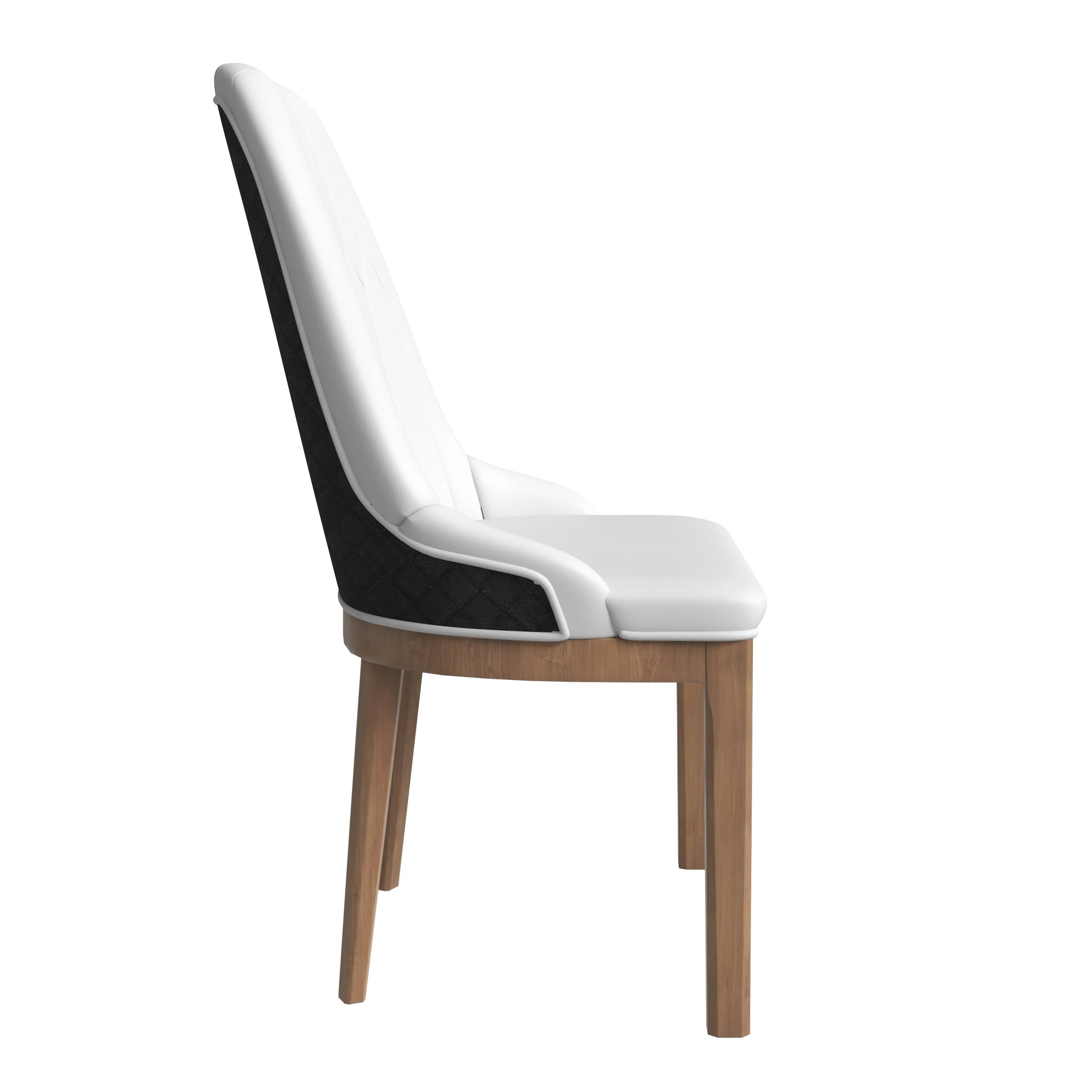 Verisma Collection Modern Wooden Dining Chair in Black Fabric with Light Grey Front Set of 4
