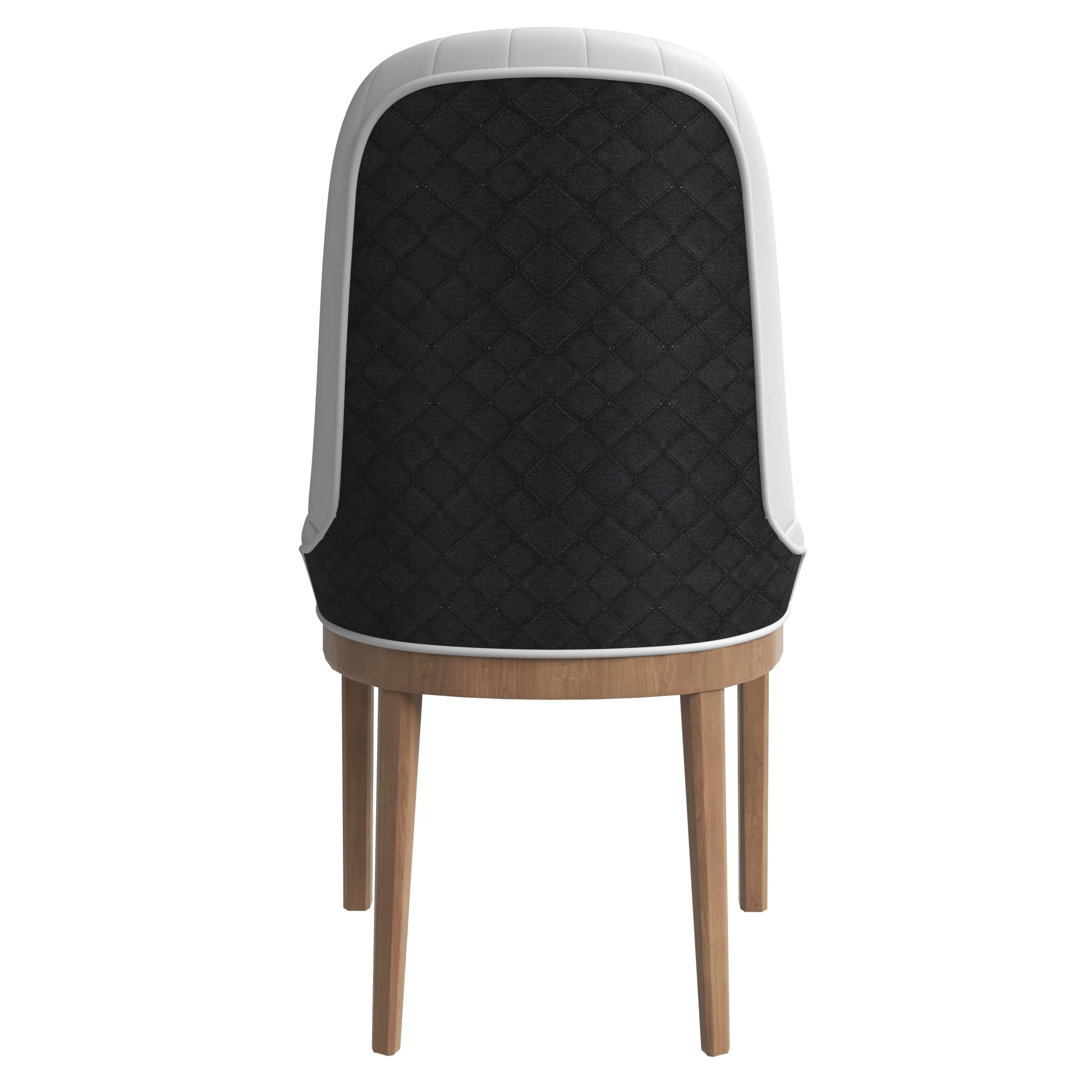 Verisma Collection Modern Wooden Dining Chair in Black Fabric with Light Grey Front Set of 4