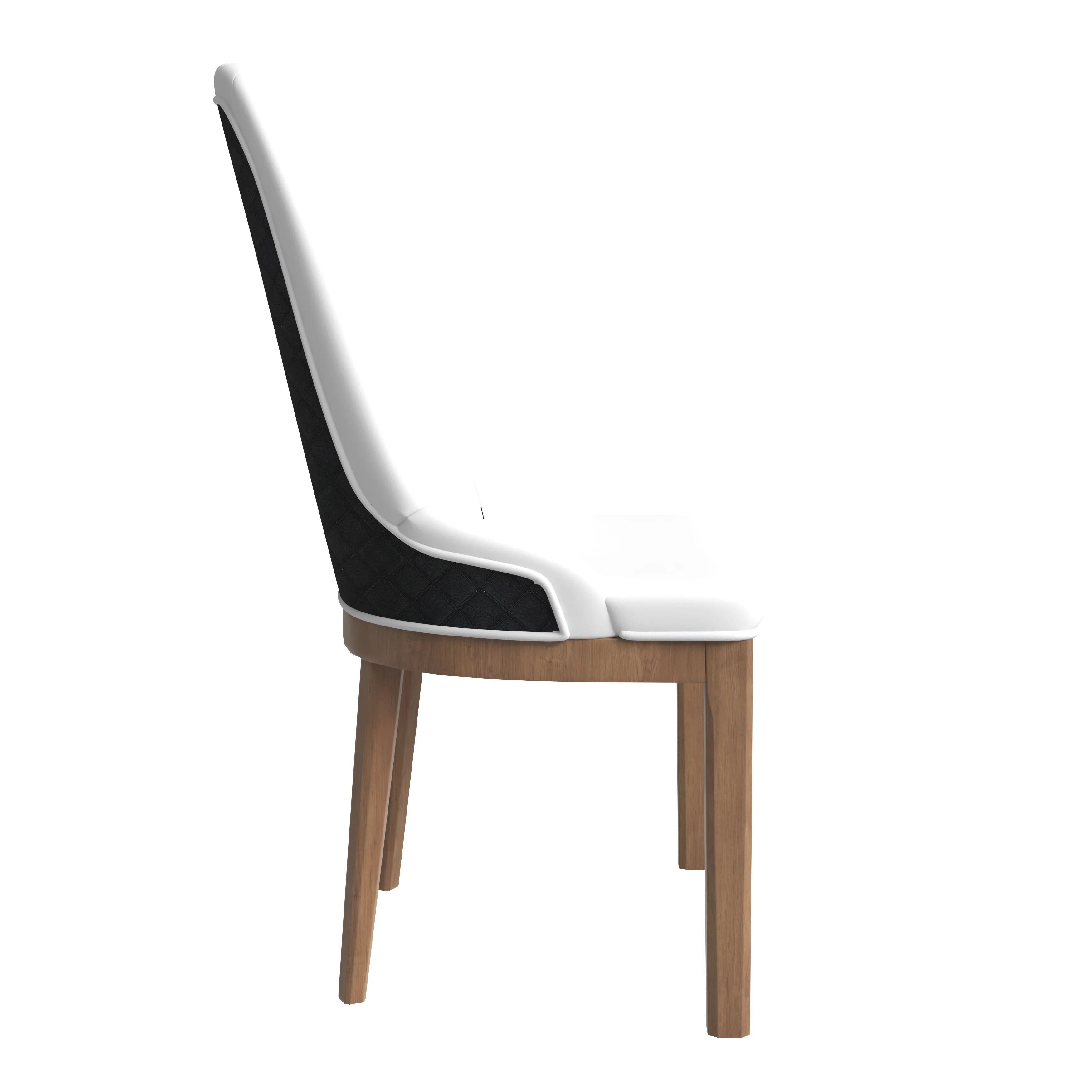Verisma Collection Modern Wooden Dining Chair in Black Fabric with White Front Set of 2