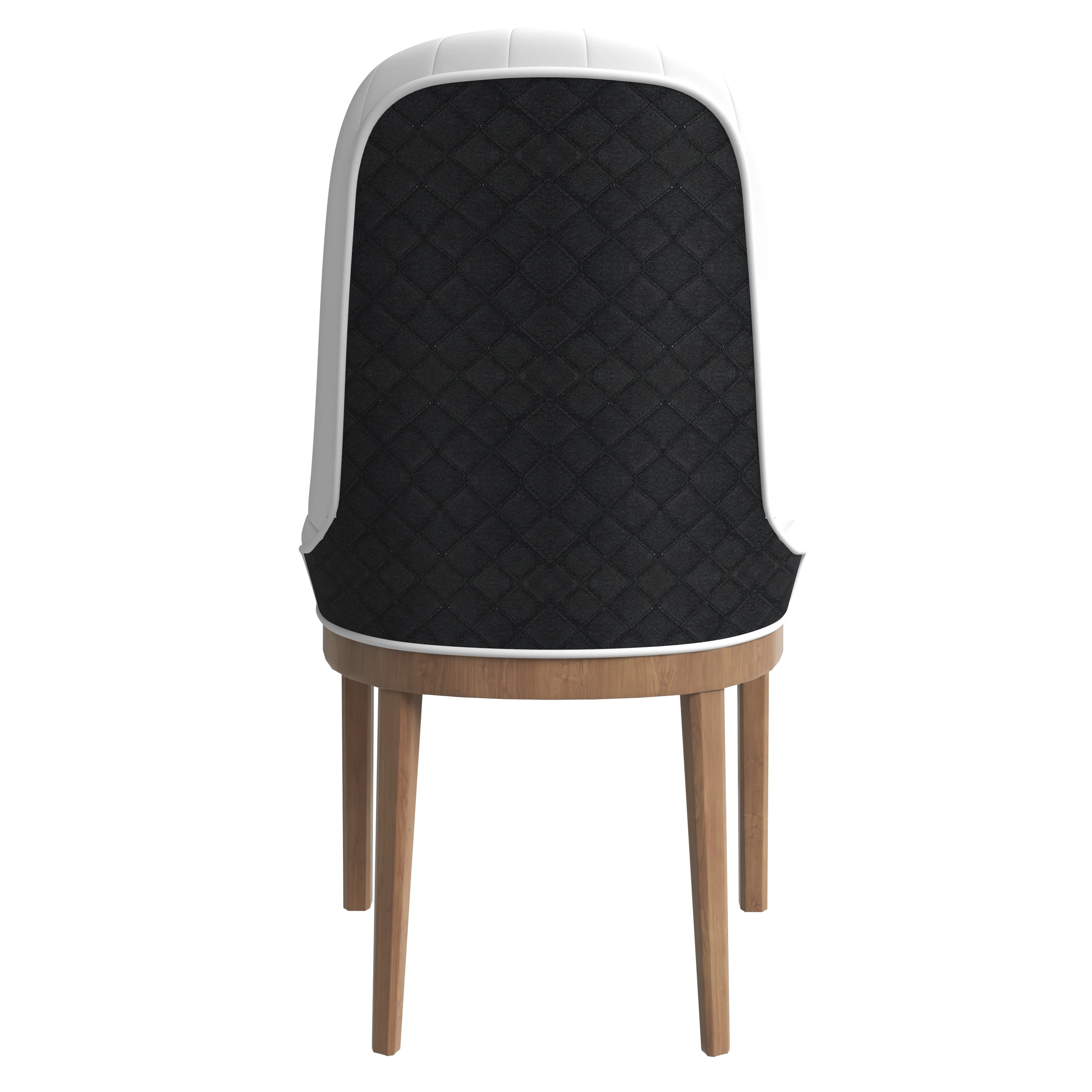 Verisma Collection Modern Wooden Dining Chair in Black Fabric with White Front Set of 2