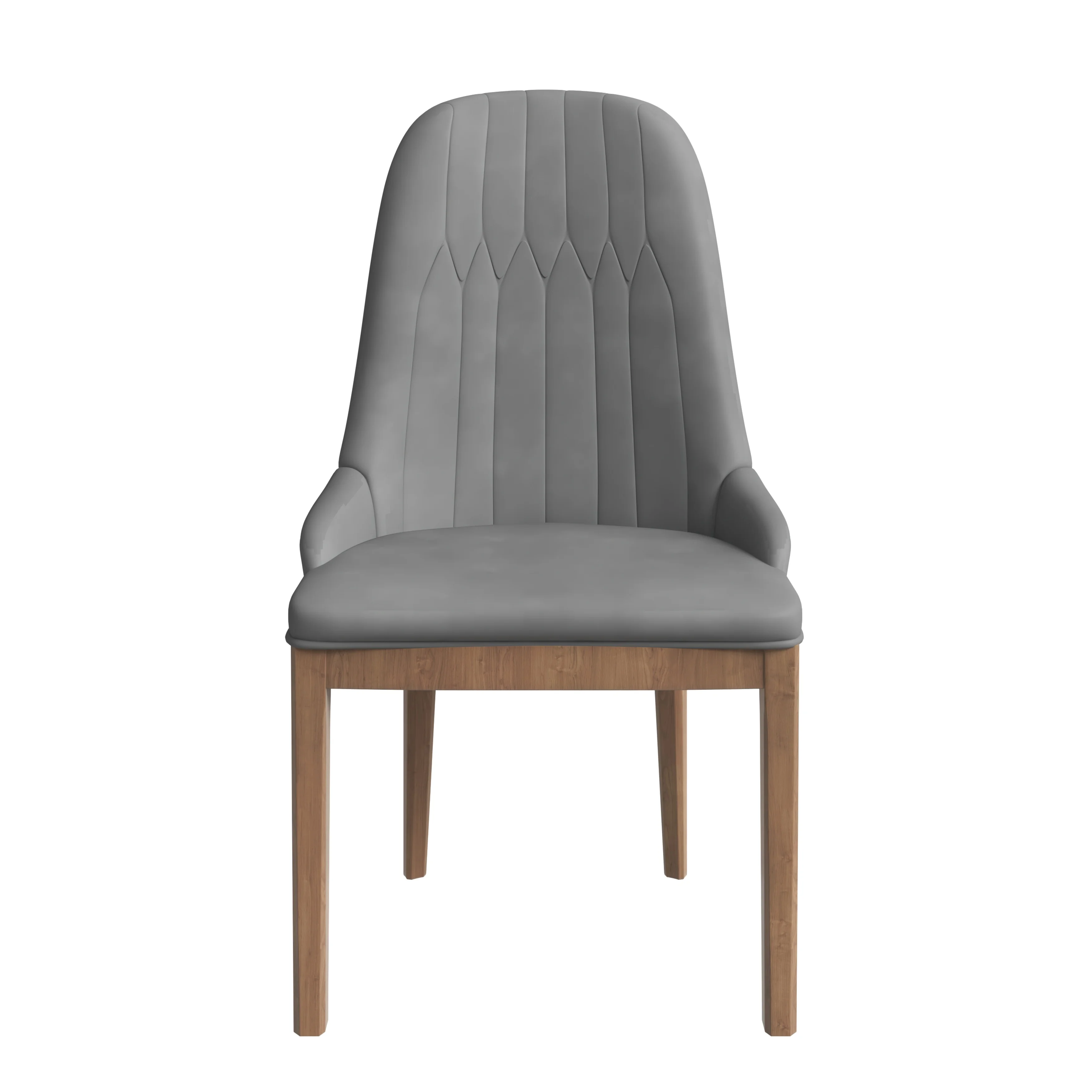 Verisma Collection Modern Wooden Dining Chair in Grey Set of 2